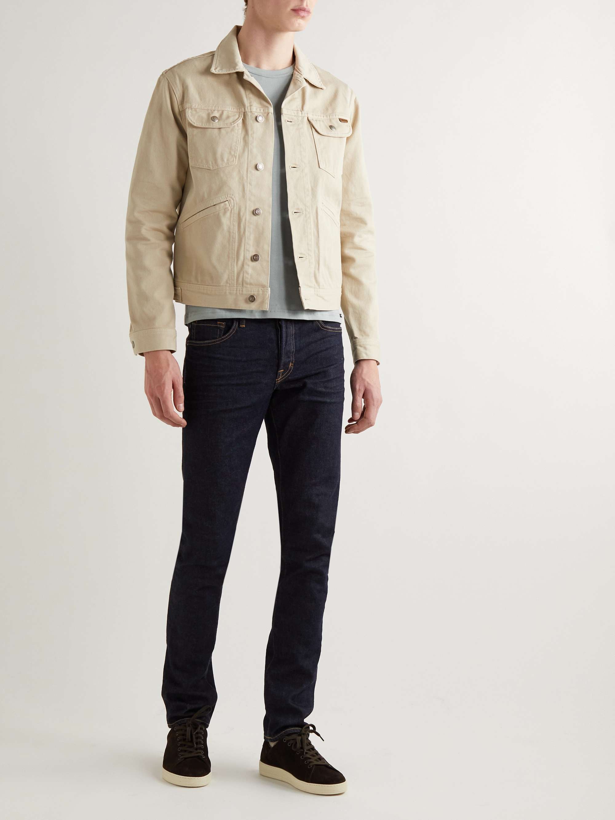 TOM FORD Garment-Dyed Cotton Trucker Jacket