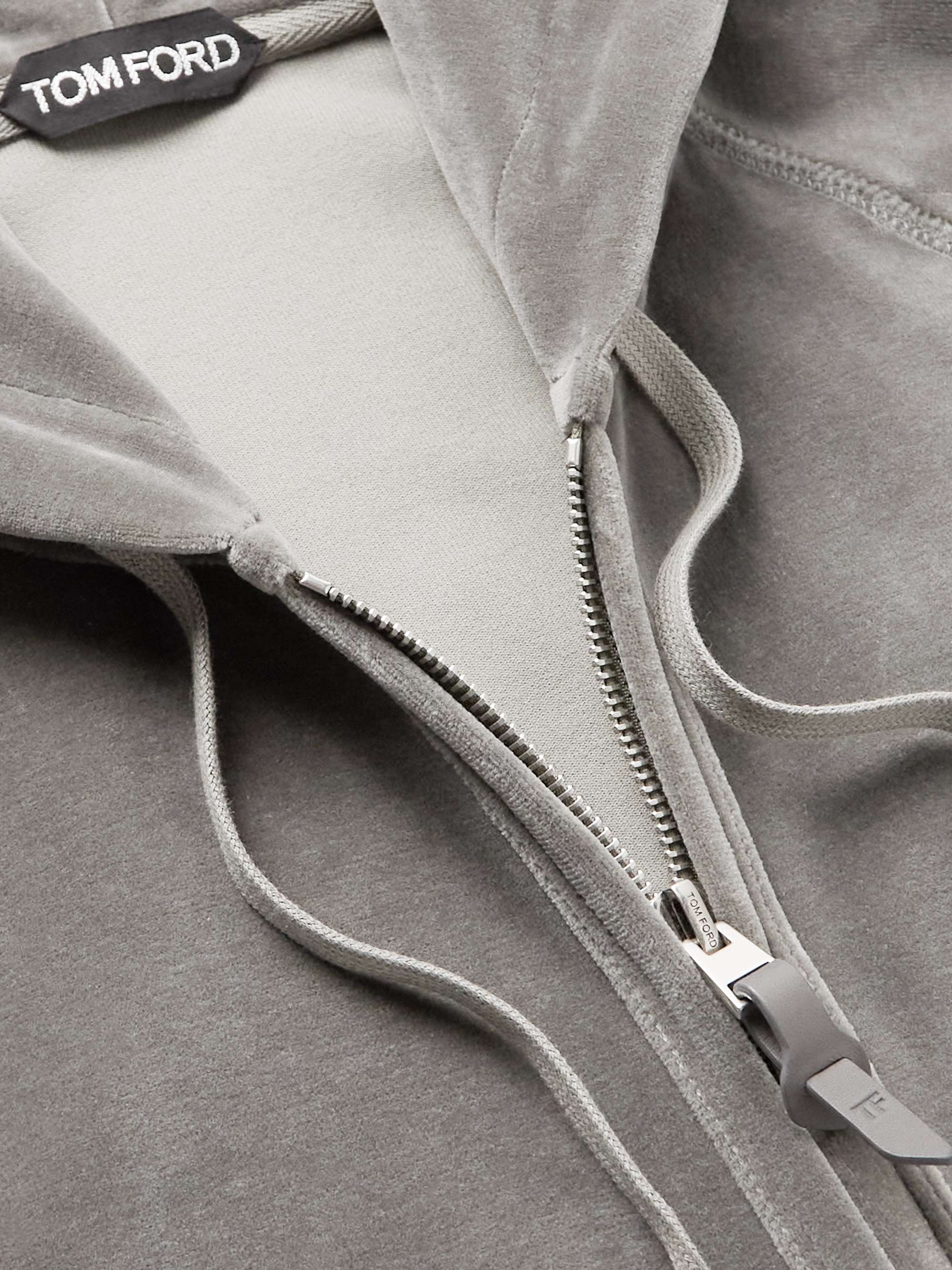 TOM FORD Cotton-Blend Velour Zip-Up Hoodie