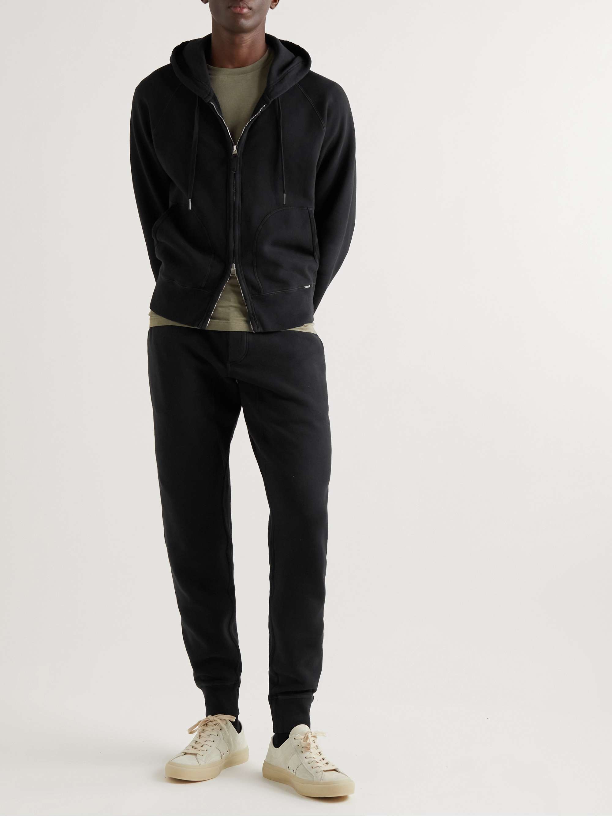 TOM FORD Garment-Dyed Cotton-Jersey Zip-Up Hoodie