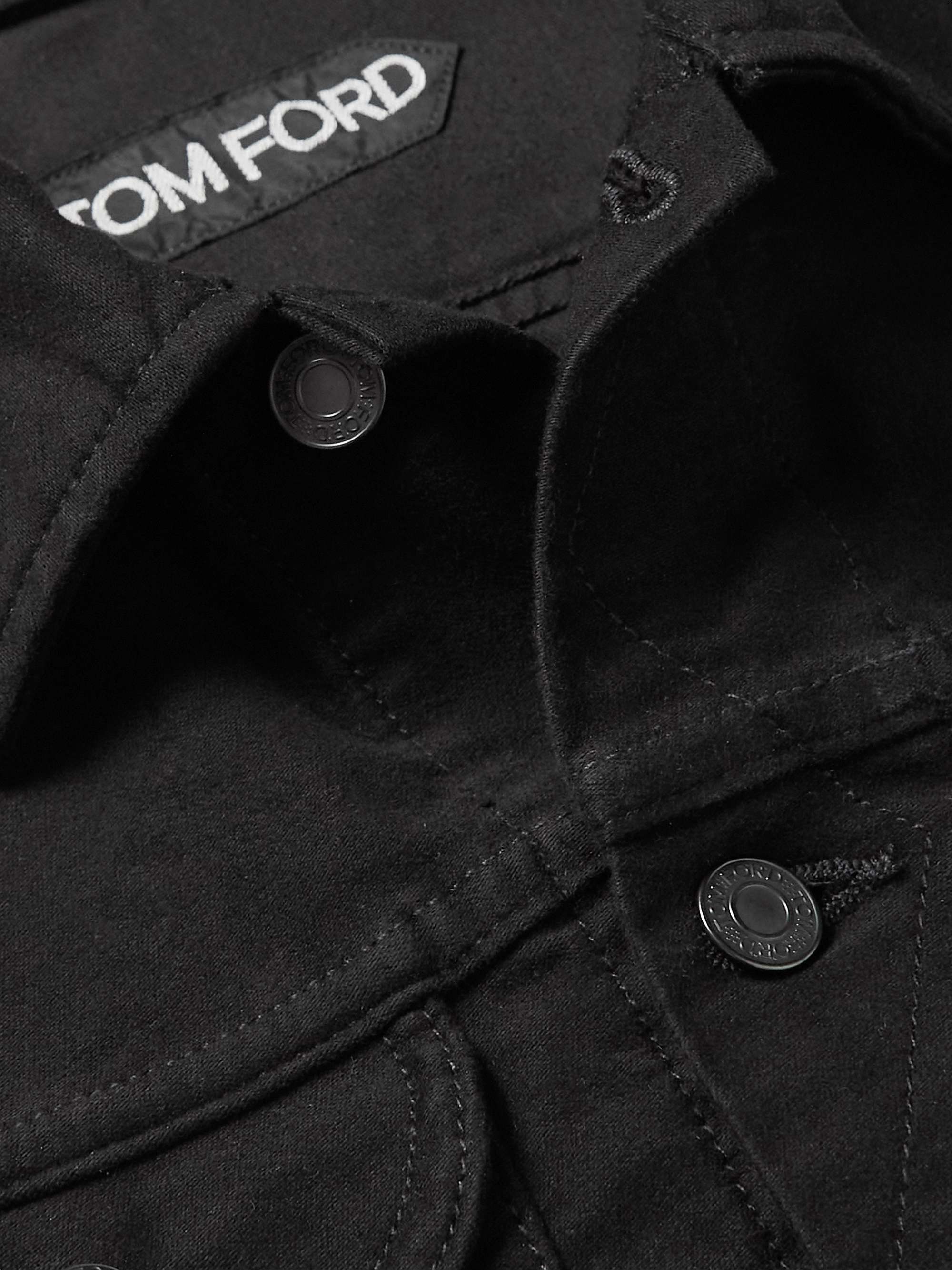 TOM FORD Leather-Trimmed Cotton-Moleskin Jacket