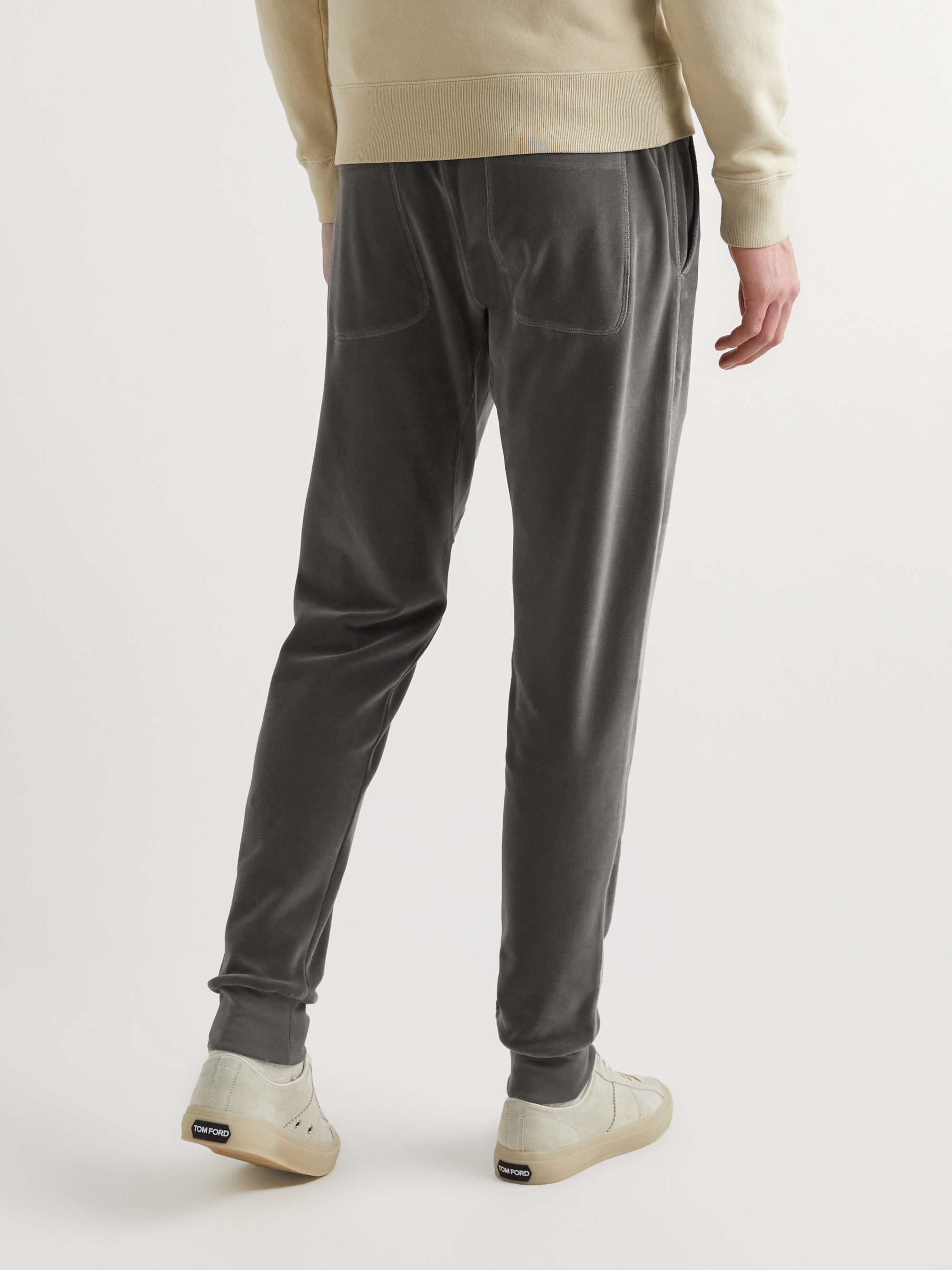 TOM FORD Tapered Cotton-Blend Velour Sweatpants