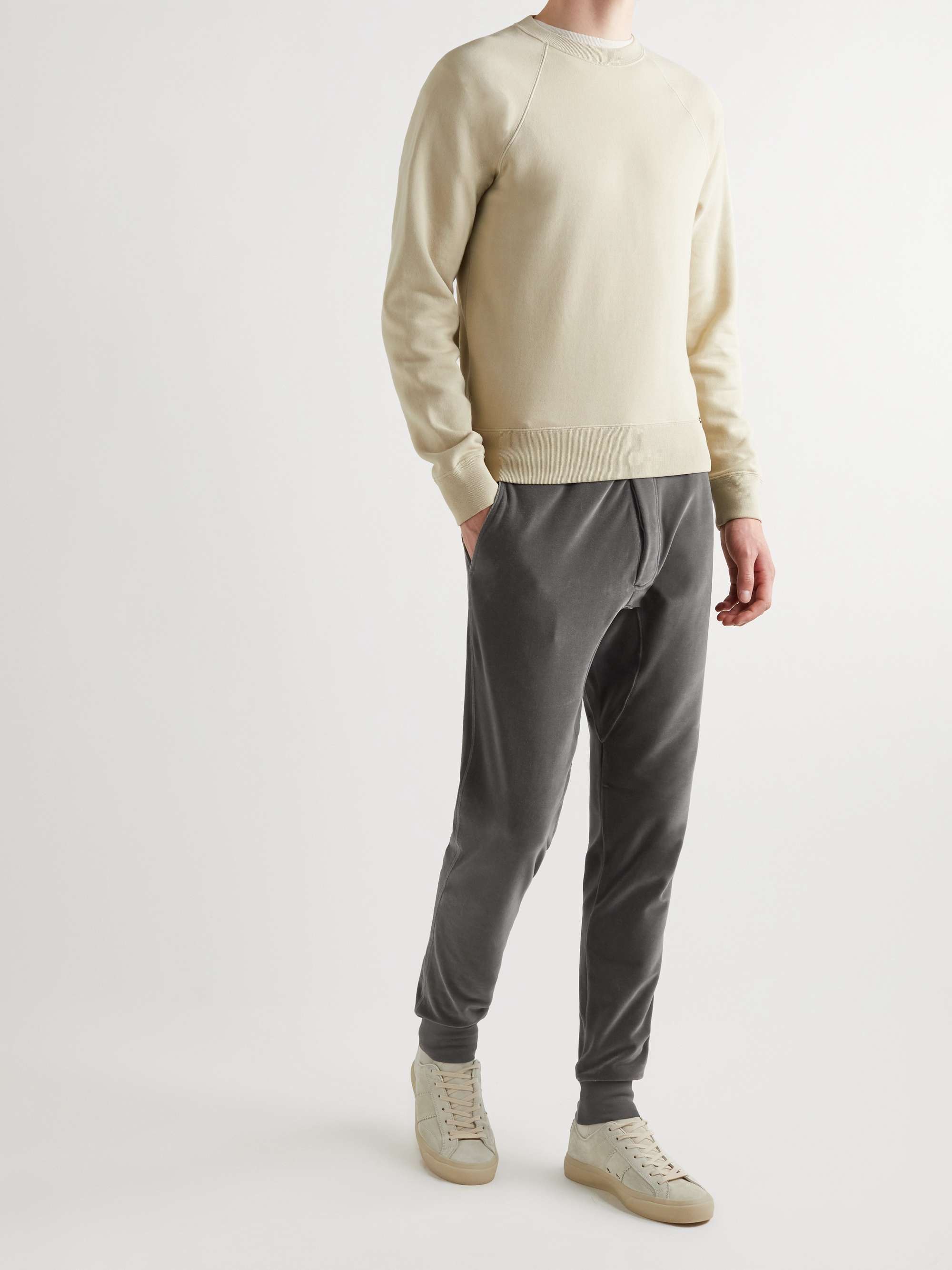 TOM FORD Tapered Cotton-Blend Velour Sweatpants