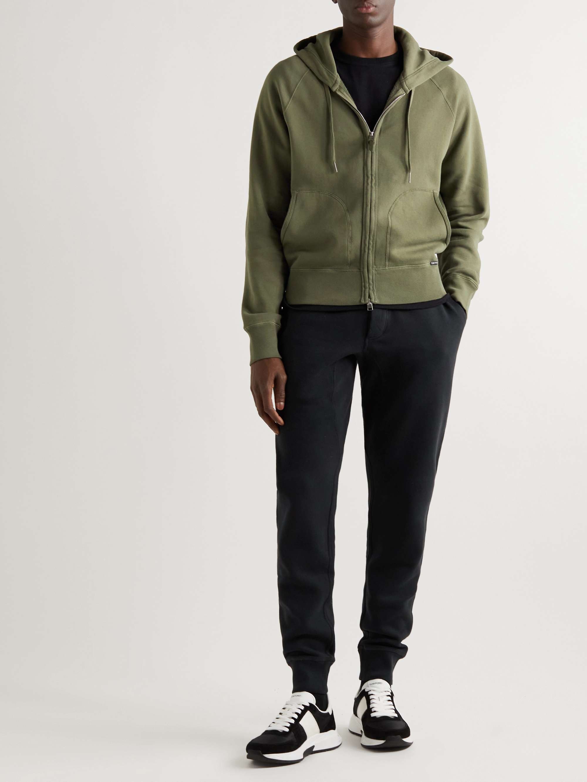TOM FORD Garment-Dyed Cotton-Jersey Zip-Up Hoodie