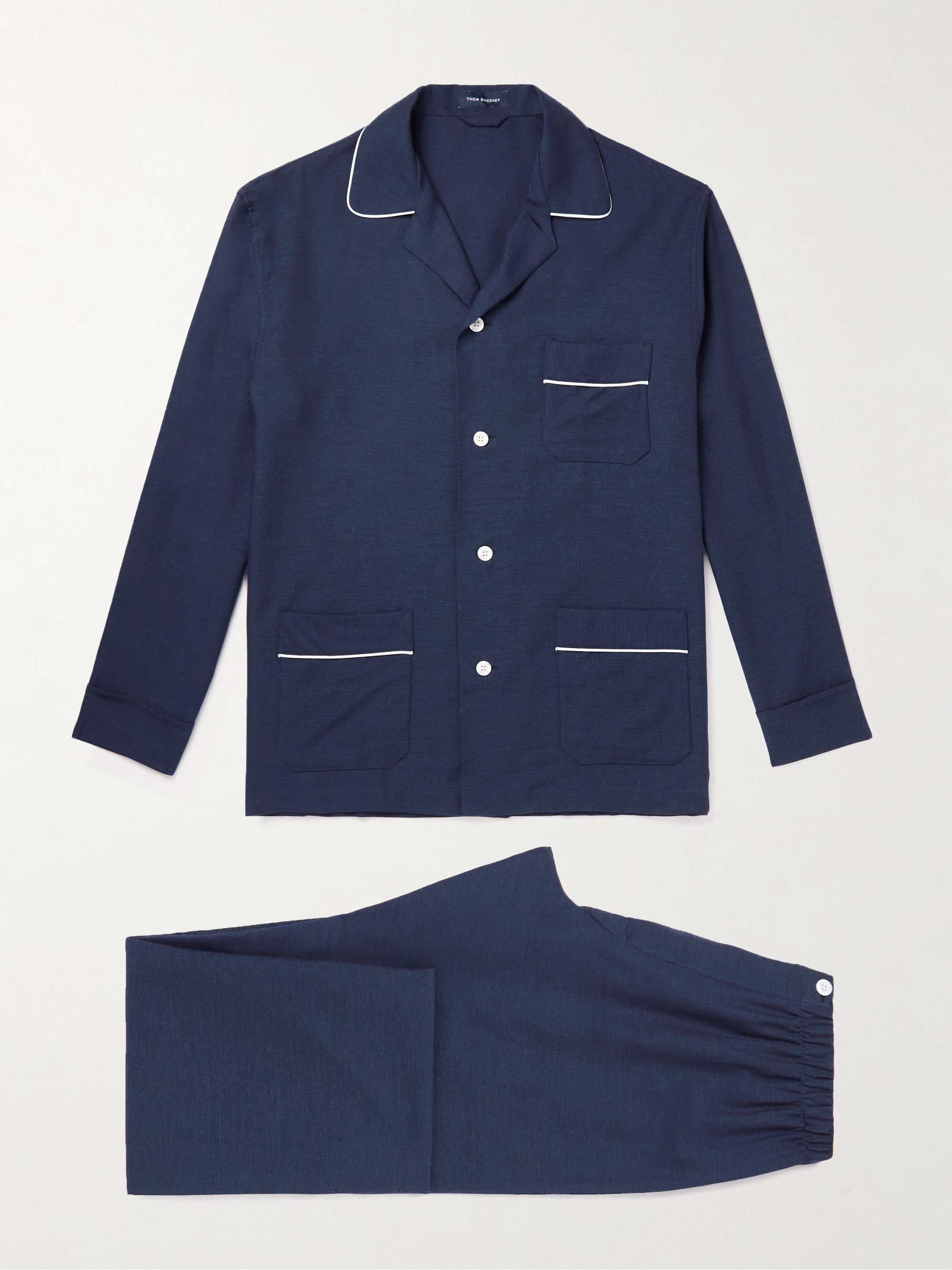 THOM SWEENEY Cotton and Cashmere-Blend Twill Pyjama Set