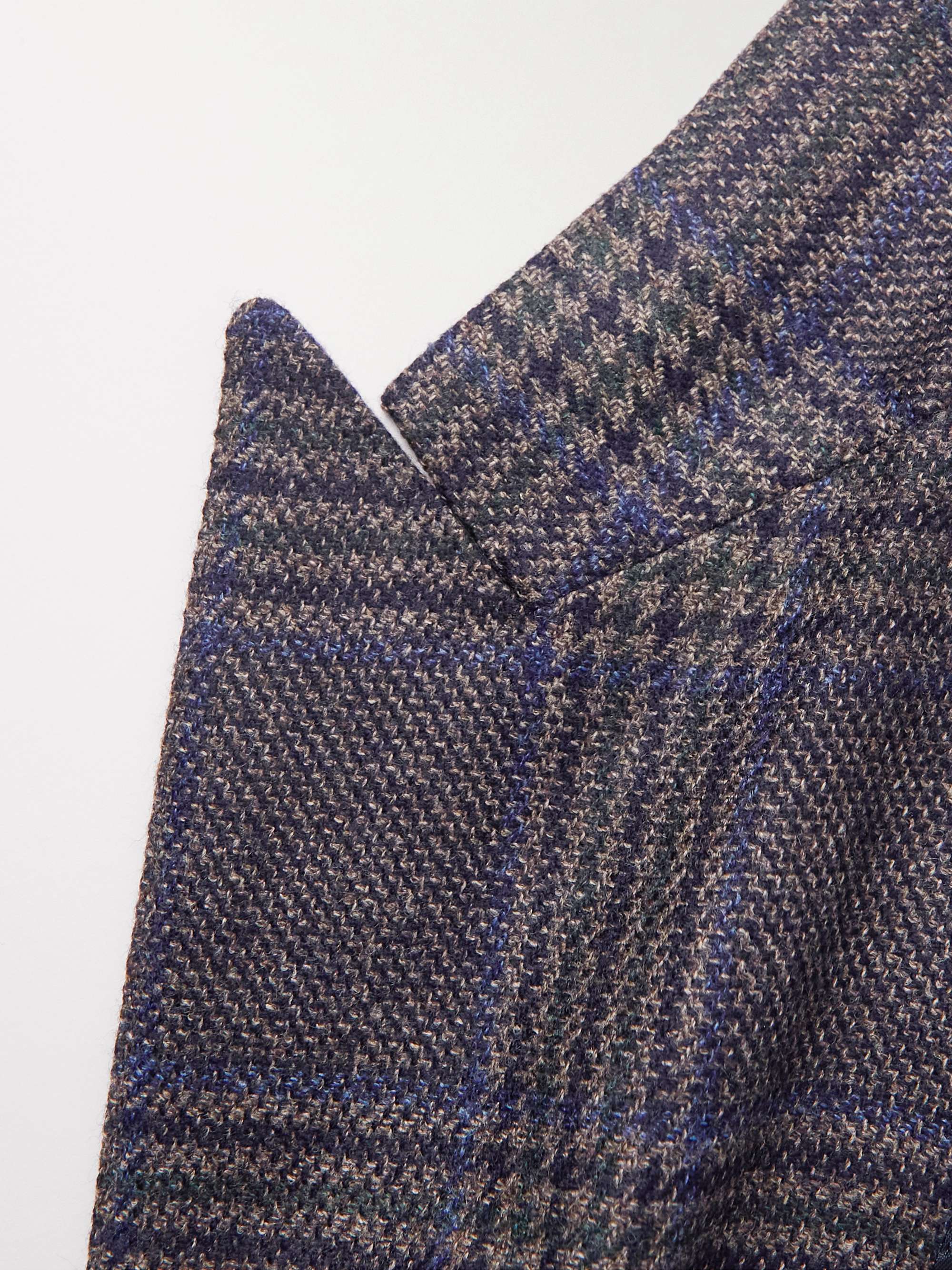 THOM SWEENEY Prince of Wales Checked Wool and Silk-Blend Blazer