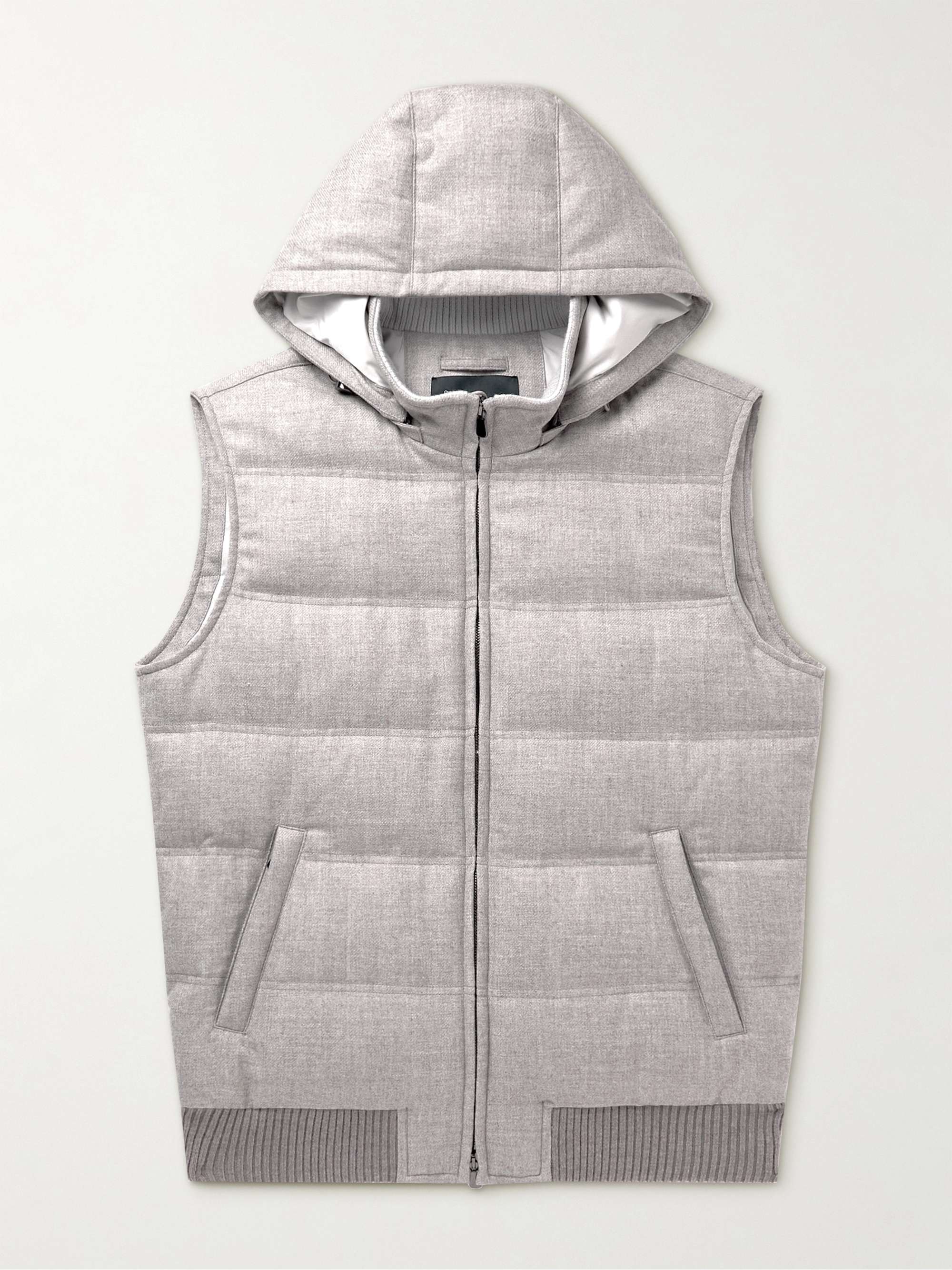 THOM SWEENEY Slim-Fit Quilted Wool and Cashmere-Blend Twill Hooded Down Gilet