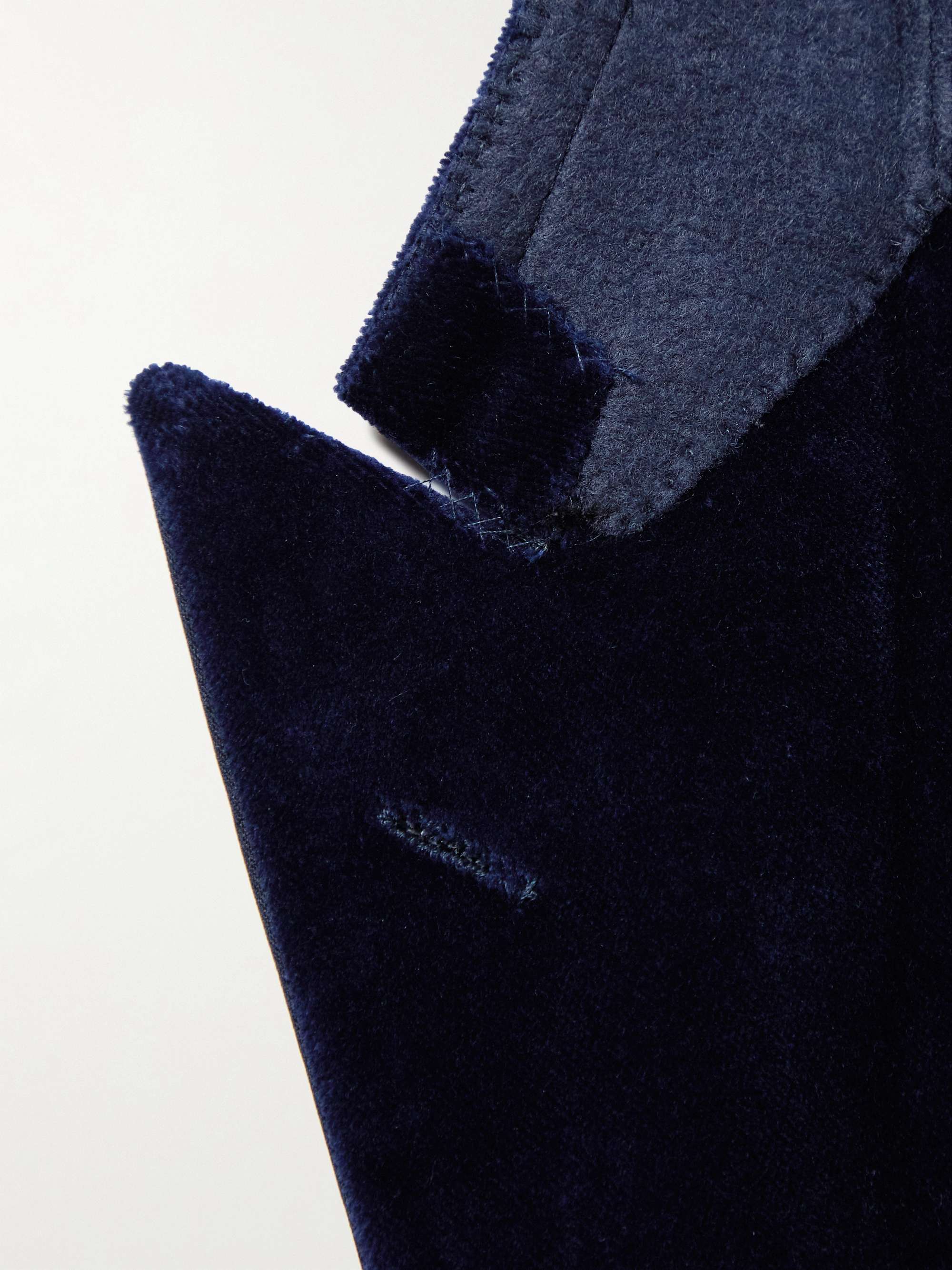 THOM SWEENEY Slim-Fit Faille-Trimmed Cotton and Modal-Blend Velvet Tuxedo Jacket