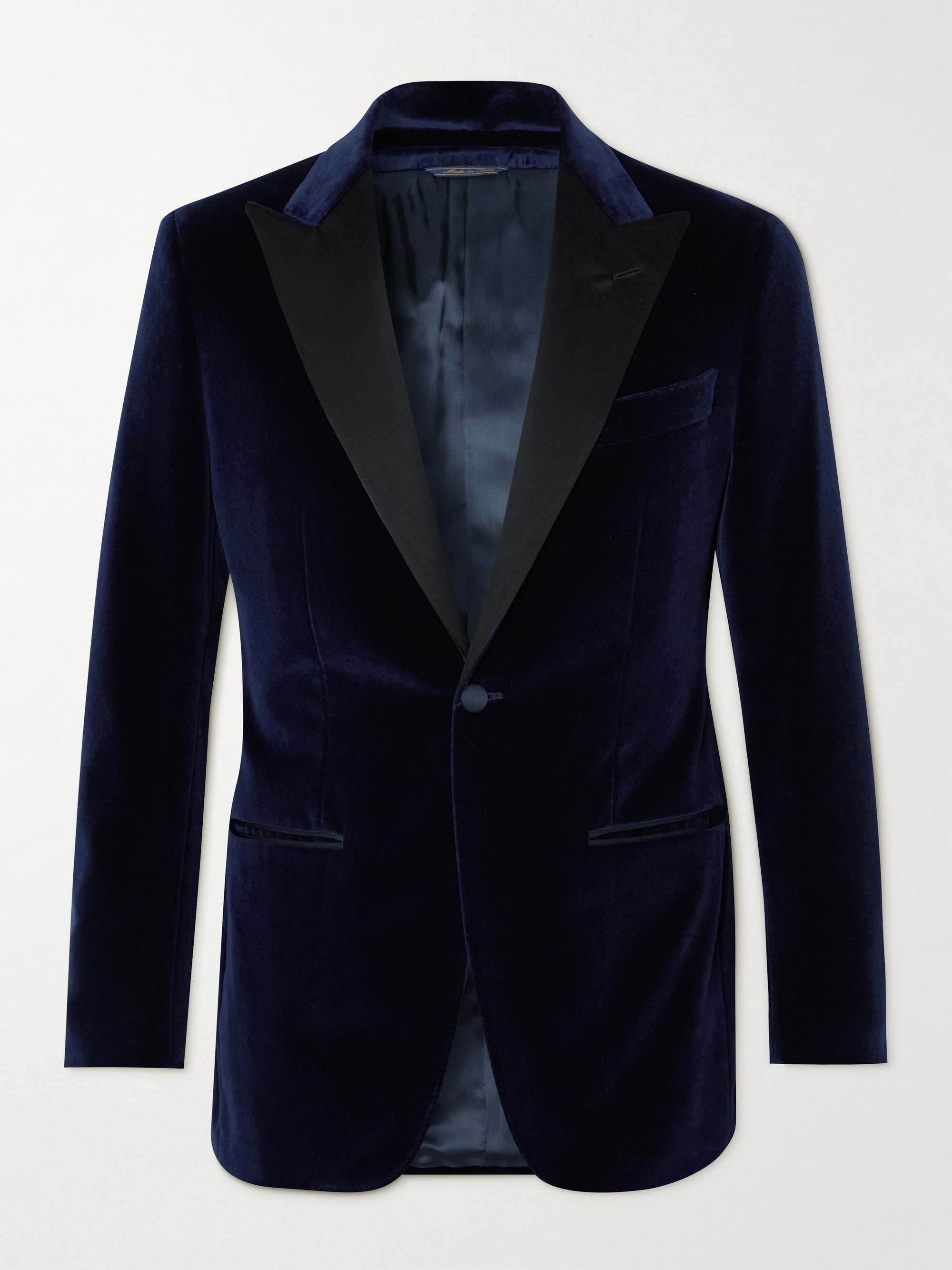 THOM SWEENEY Slim-Fit Faille-Trimmed Cotton and Modal-Blend Velvet Tuxedo Jacket