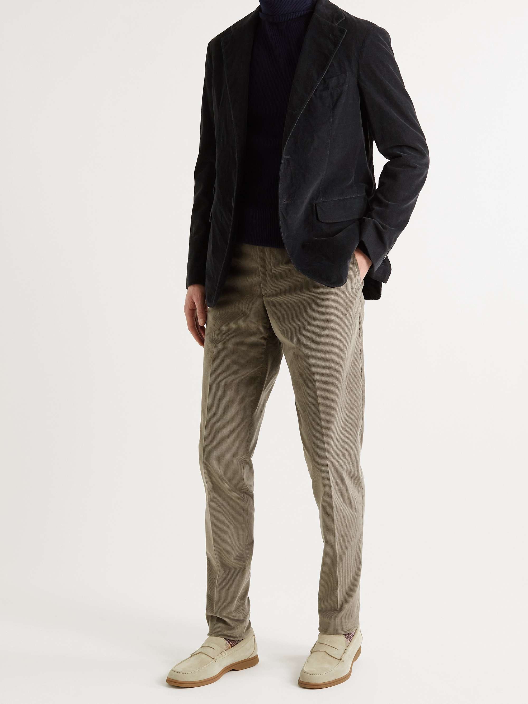 THOM SWEENEY Slim-Fit Cotton-Corduroy Suit Trousers