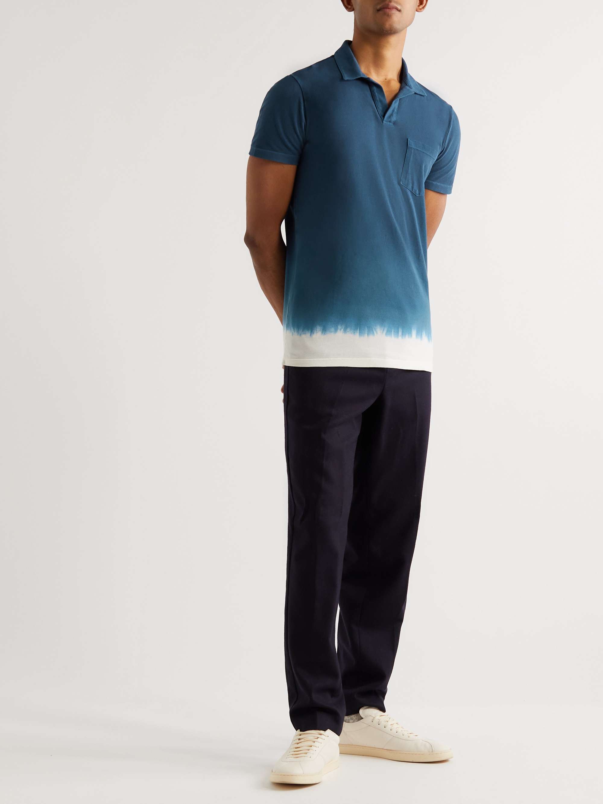ALTEA Dennis Dip-Dyed Cotton Polo Shirt