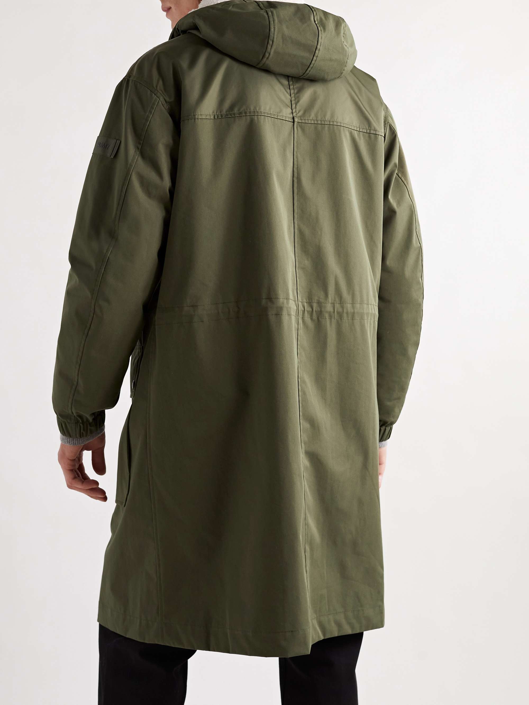 YVES SALOMON Cotton-Blend Parka with Detachable Shearling and Shell Hooded Down Liner