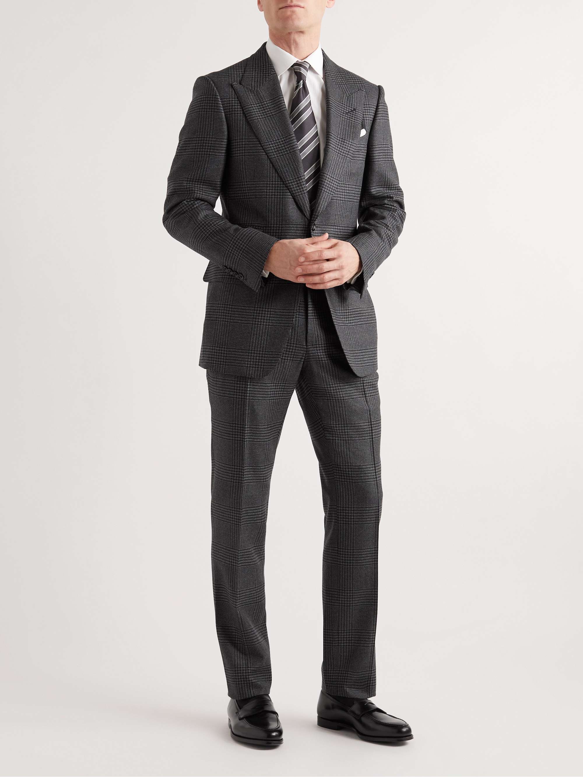 TOM FORD Slim-Fit Prince of Wales Checked Wool Suit Trousers