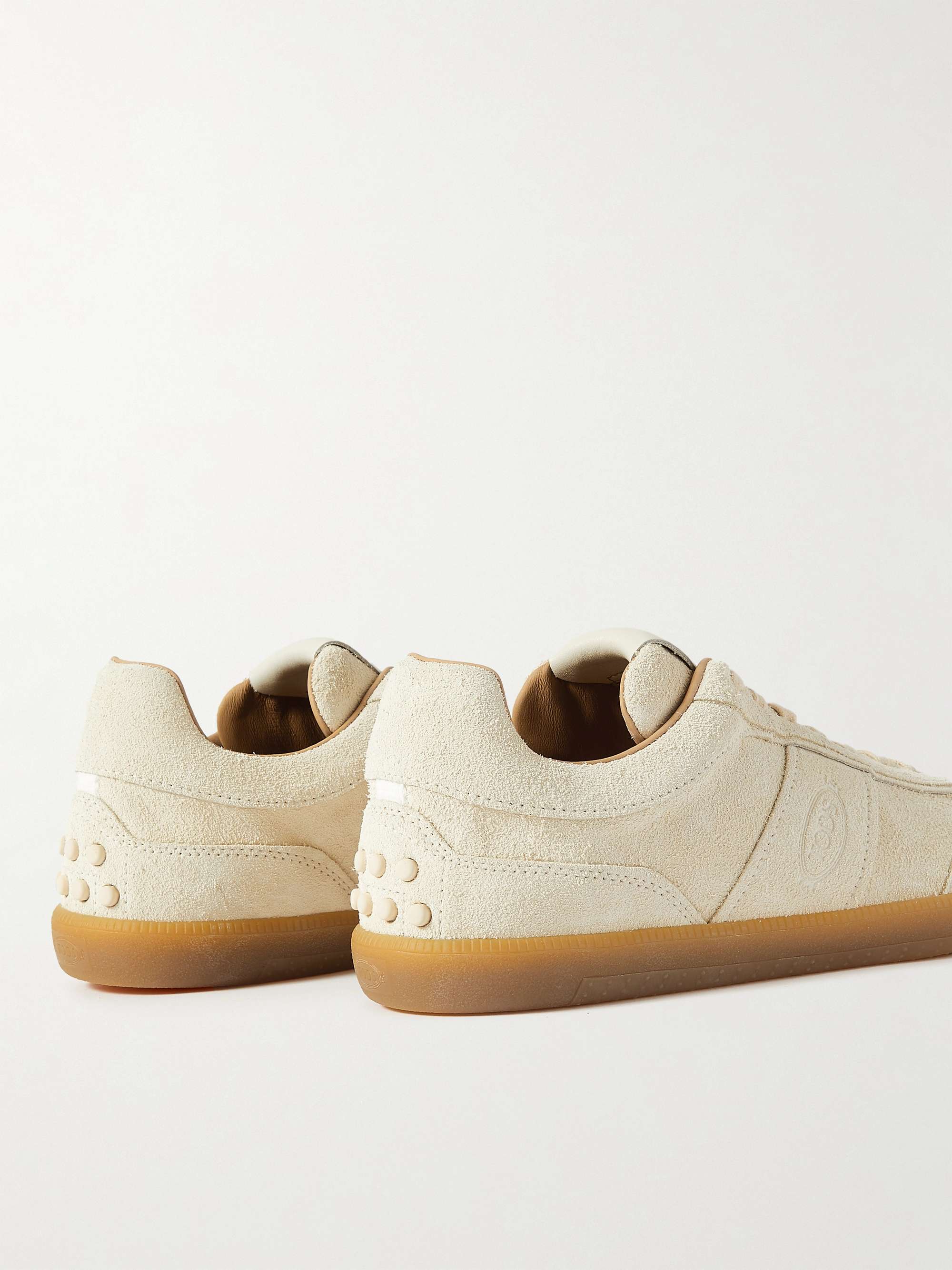 TOD'S Logo-Debossed Leather-Trimmed Suede Sneakers