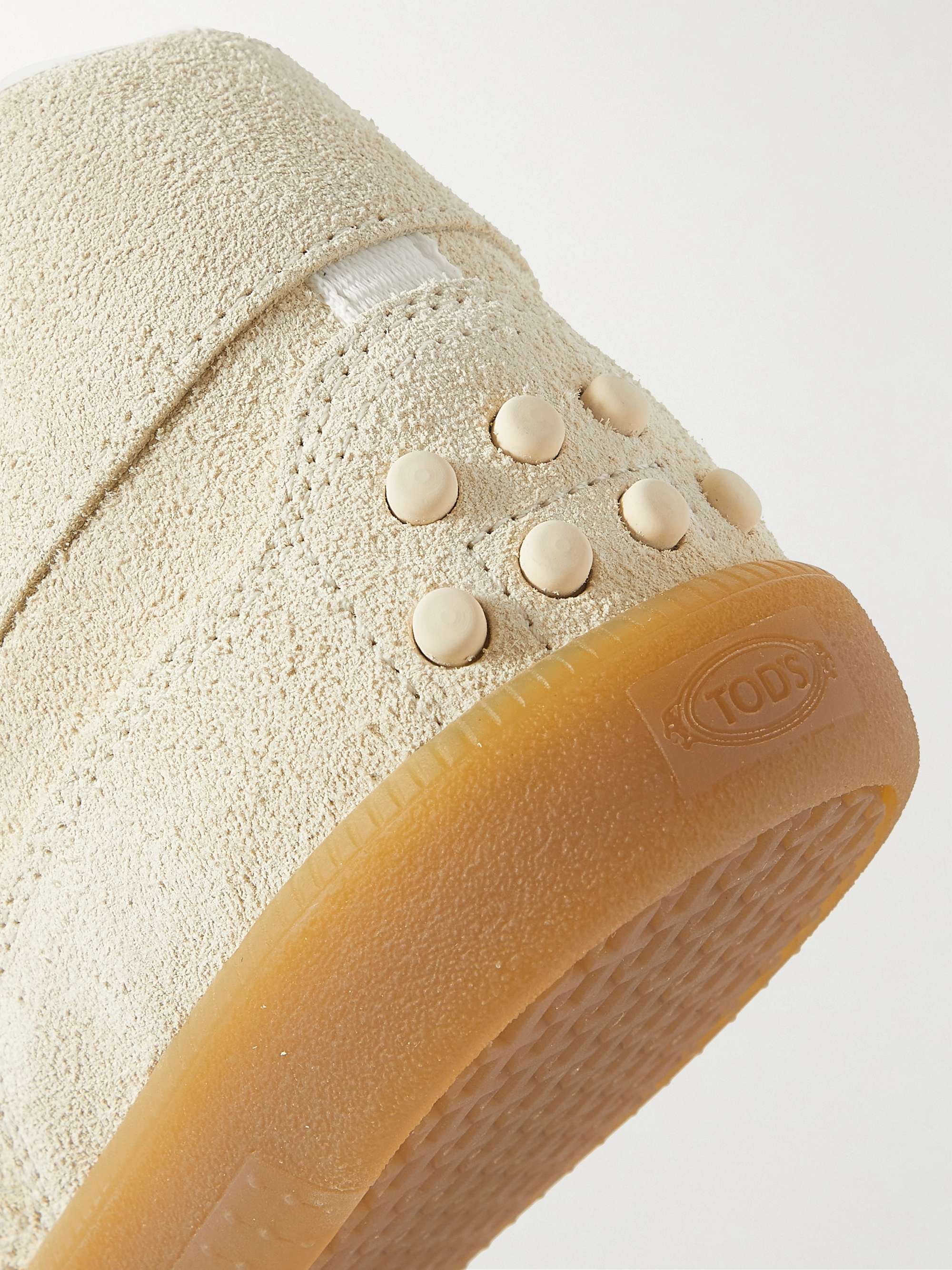 TOD'S Logo-Debossed Leather-Trimmed Suede Sneakers
