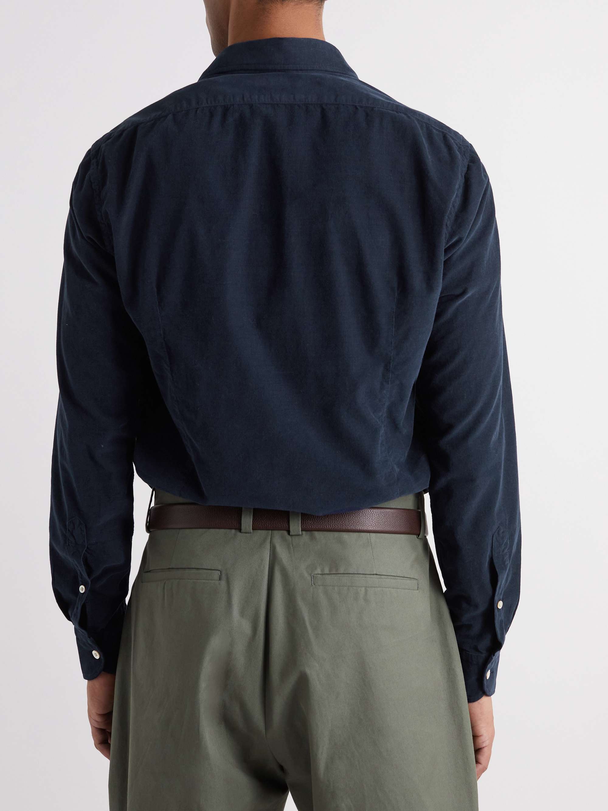 BOGLIOLI Garment-Dyed Cotton-Corduroy Shirt