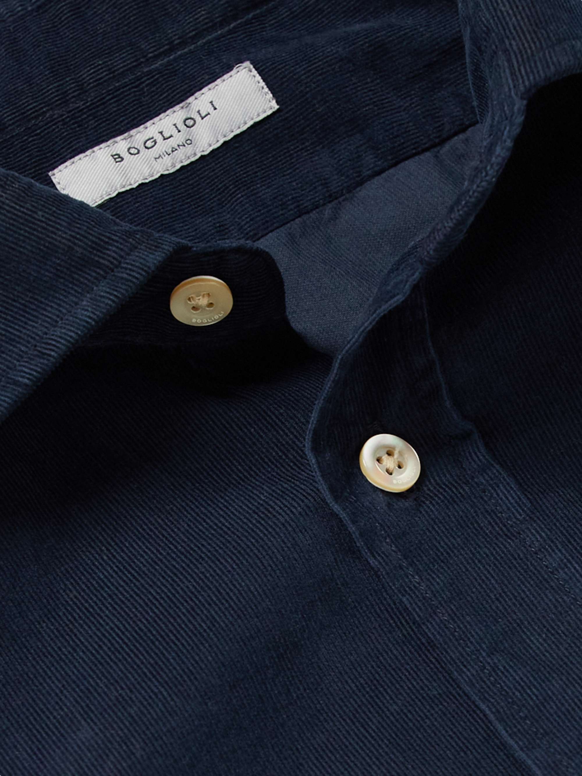 BOGLIOLI Garment-Dyed Cotton-Corduroy Shirt