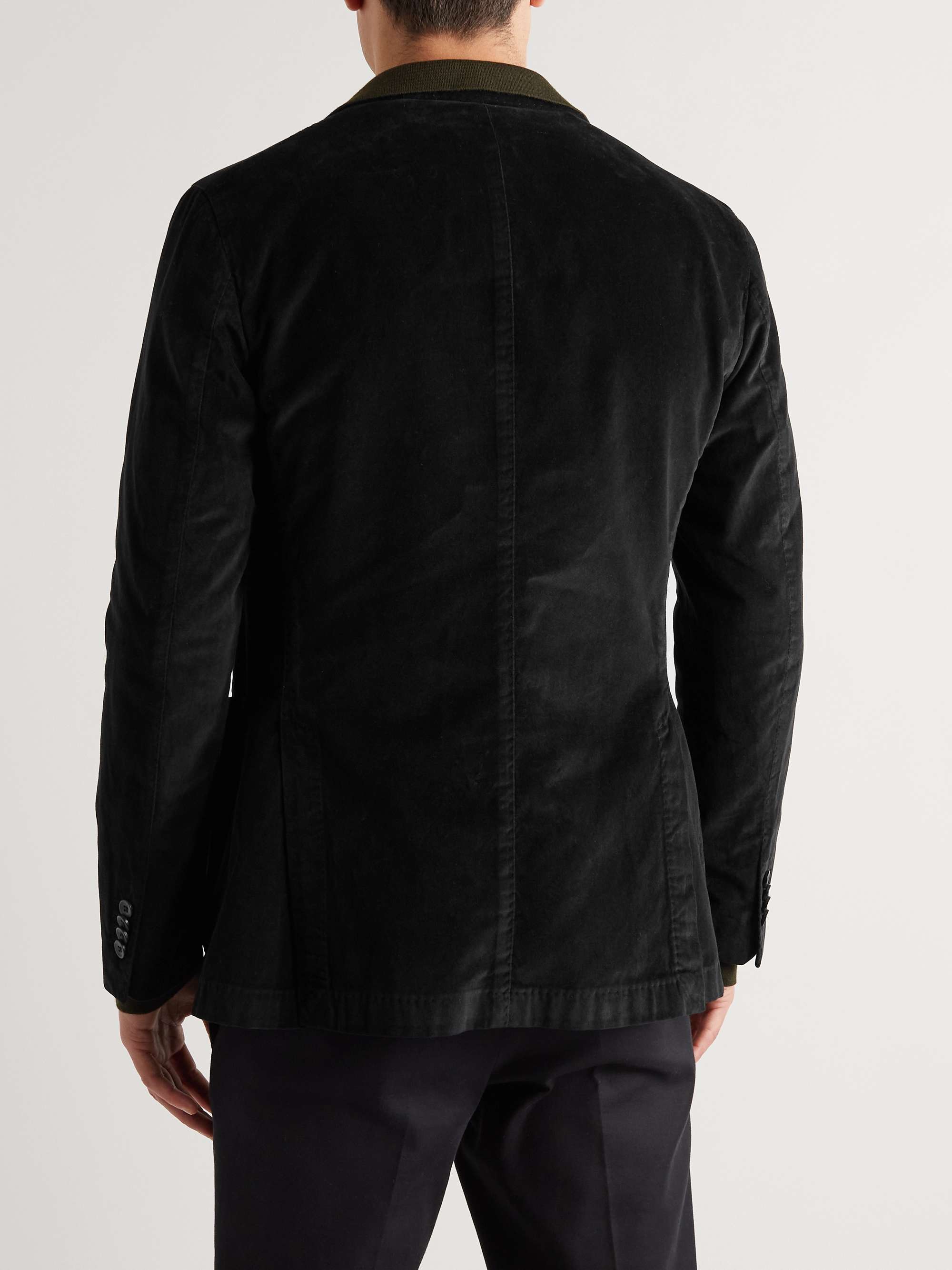BOGLIOLI Unstructured Garment-Dyed Cotton-Velvet Suit Jacket