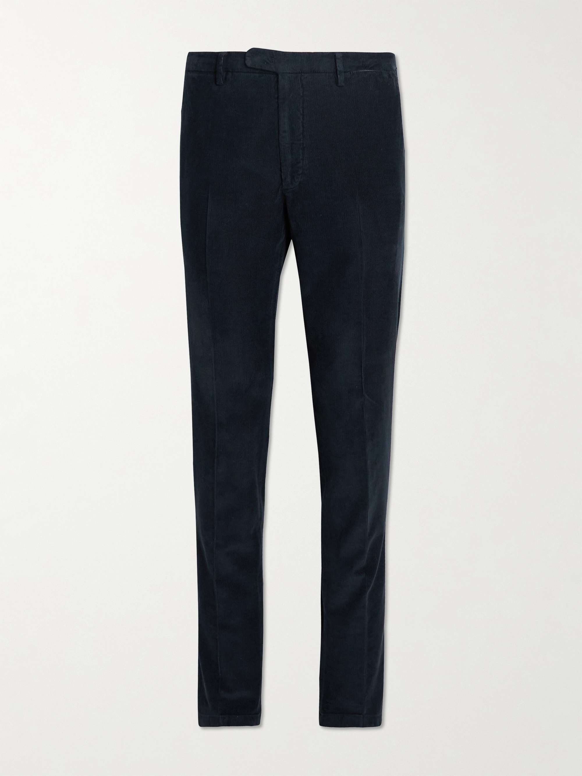BOGLIOLI Slim-Fit Tapered Garment-Dyed Cotton-Blend Corduroy Trousers