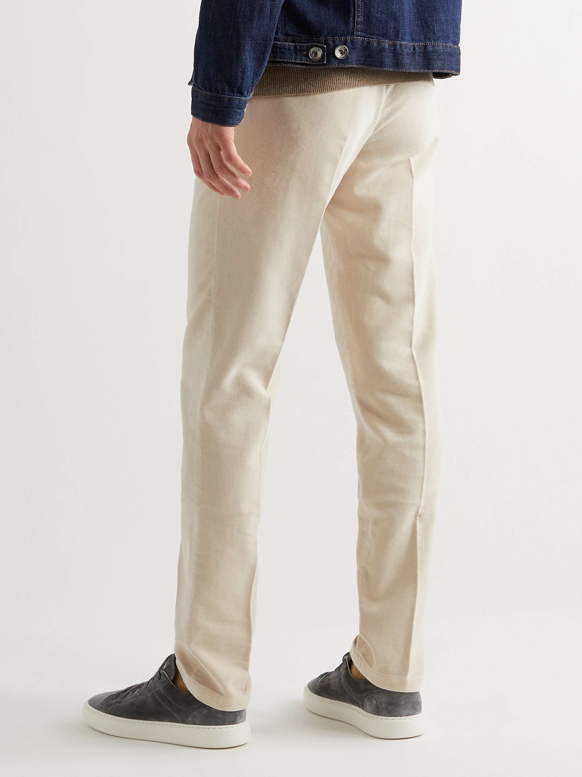 BOGLIOLI Slim-Fit Tapered Cotton-Moleskin Suit Trousers