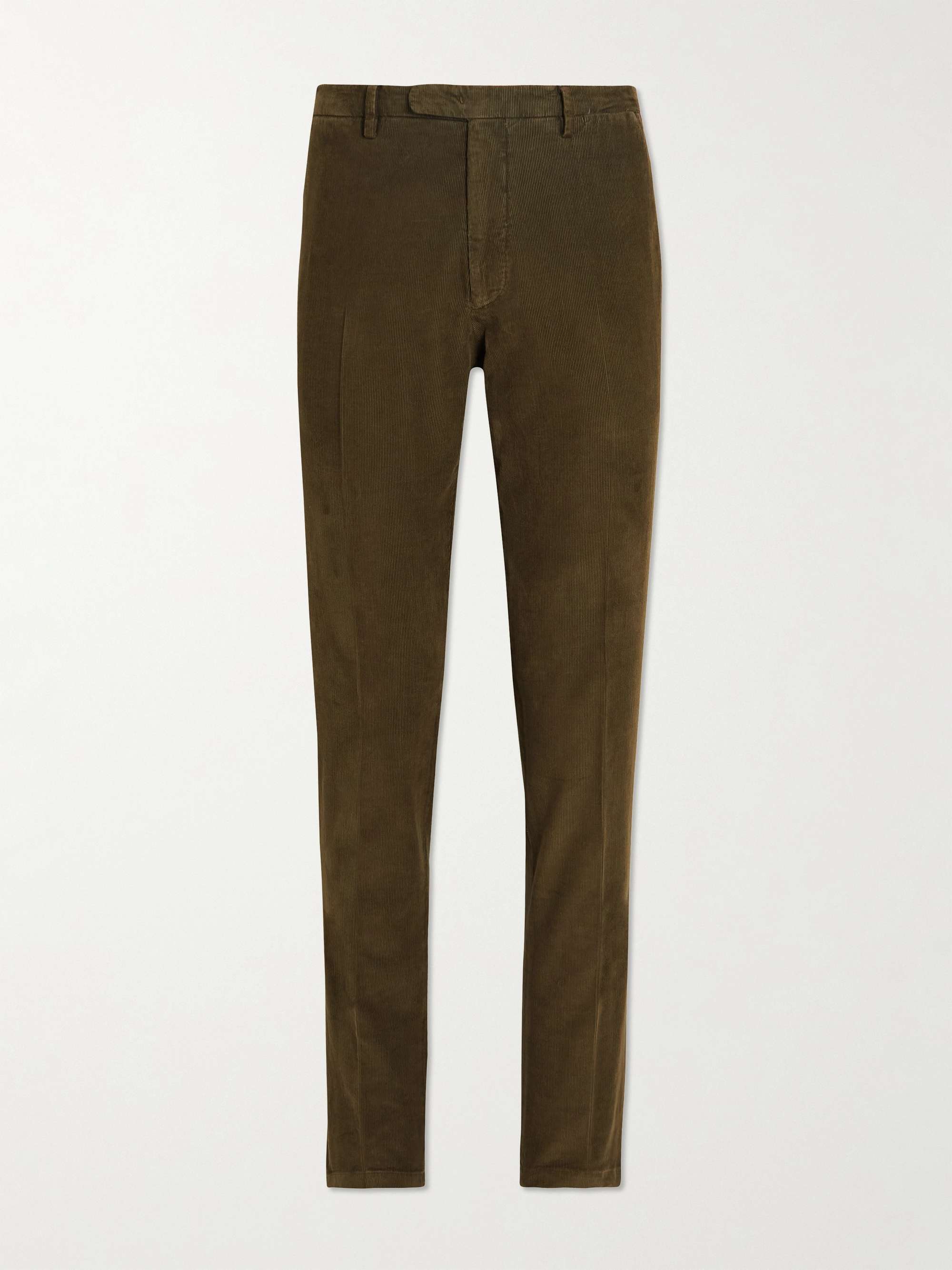 BOGLIOLI Slim-Fit Tapered Garment-Dyed Cotton-Blend Corduroy Trousers