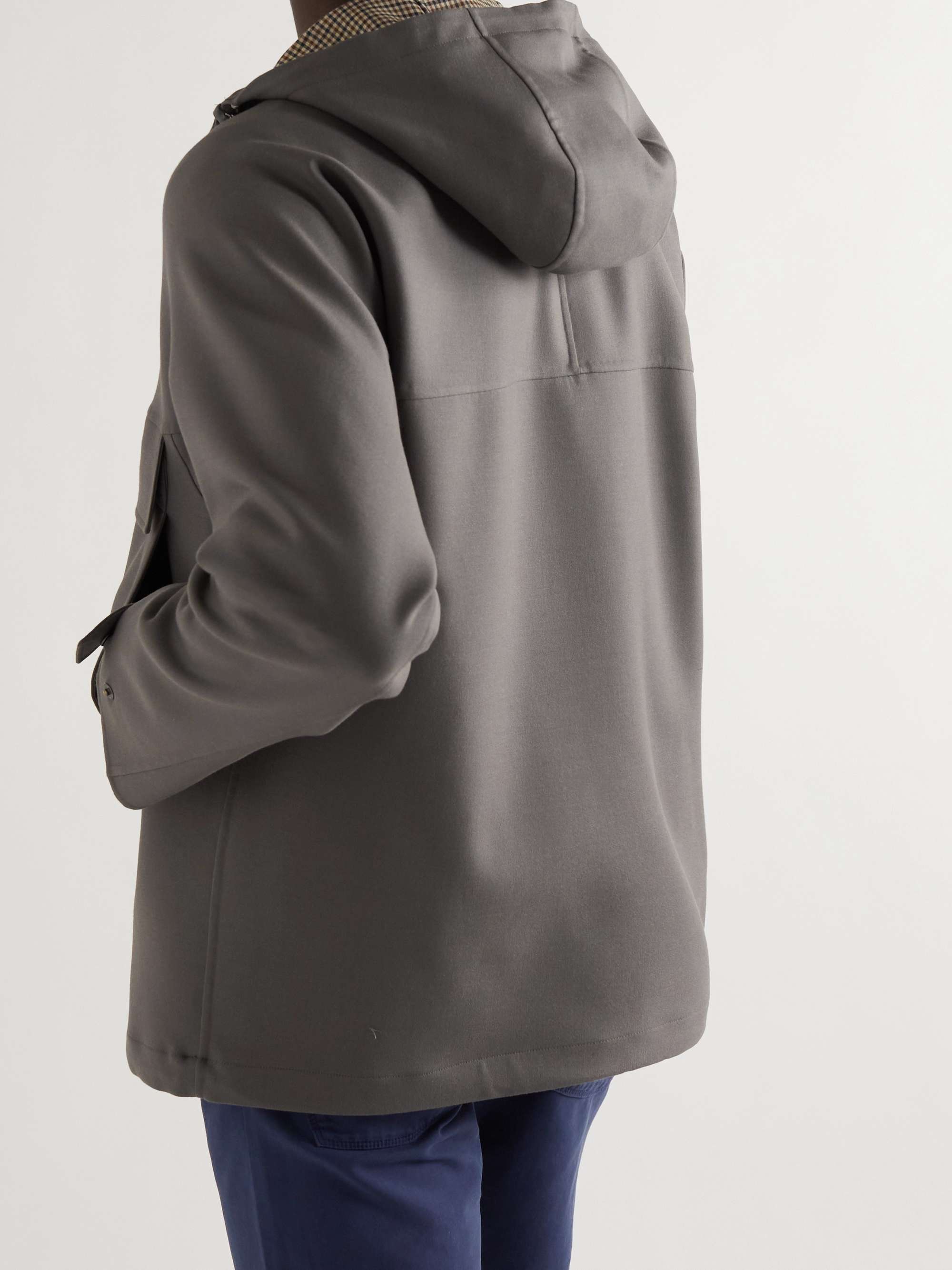 LORO PIANA Holburn Rain System Stretch-Wool Hooded Jacket