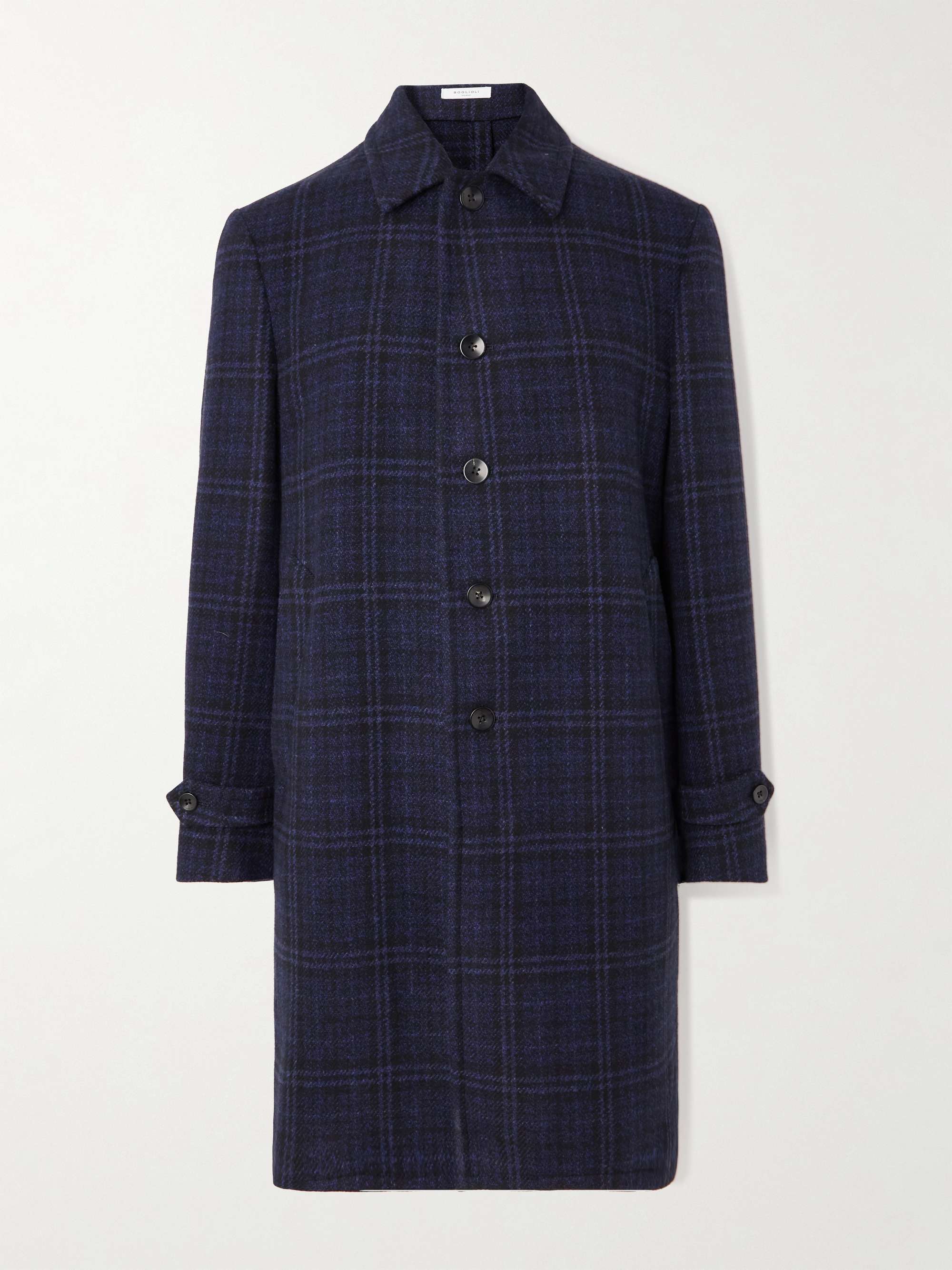 BOGLIOLI Checked Virgin Wool and Cashmere-Blend Tweed Coat