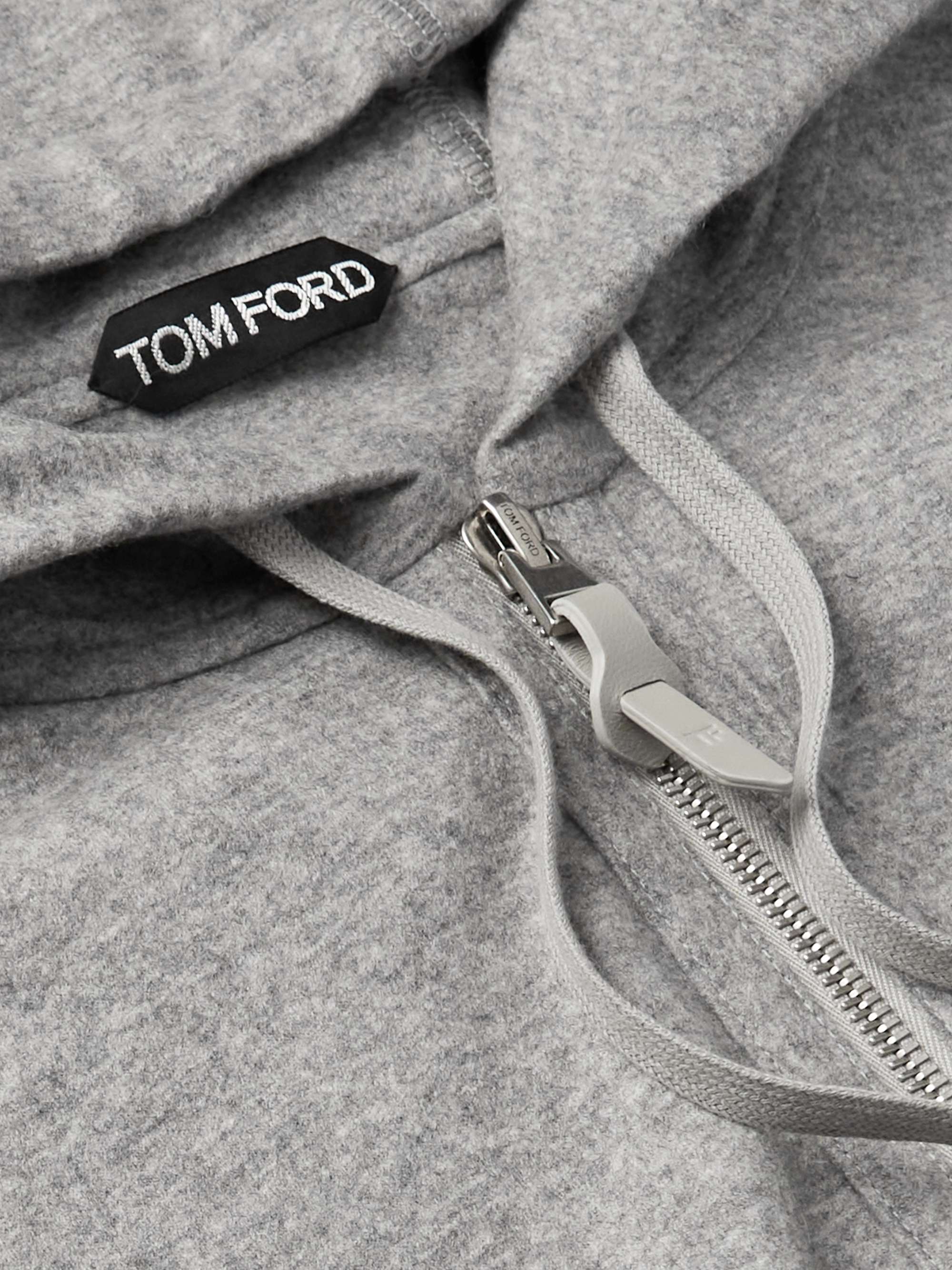 TOM FORD Brushed Cashmere-Jersey Zip-Up Hoodie