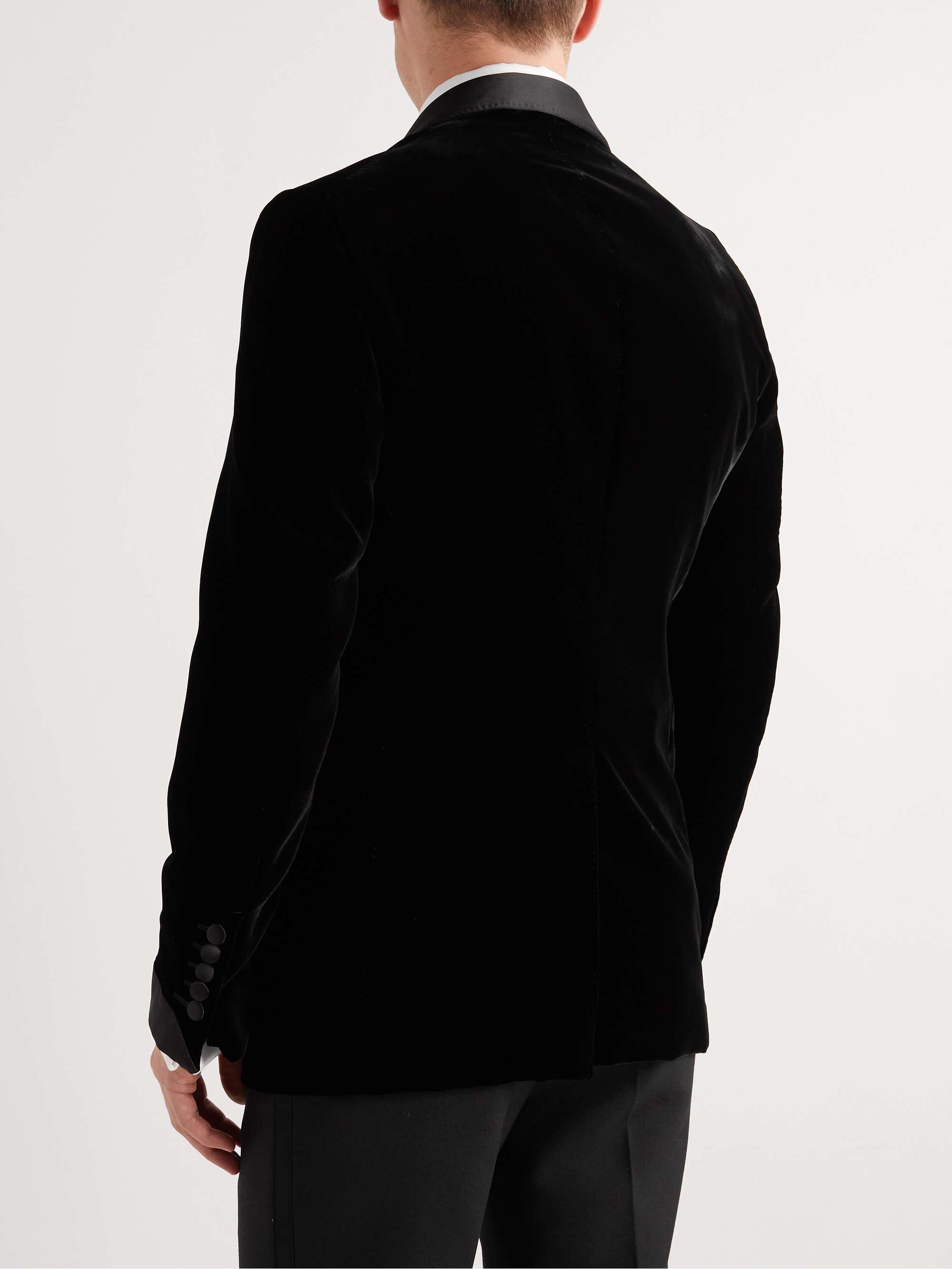 TOM FORD Shelton Slim-Fit Silk Satin-Trimmed Velvet Tuxedo Jacket