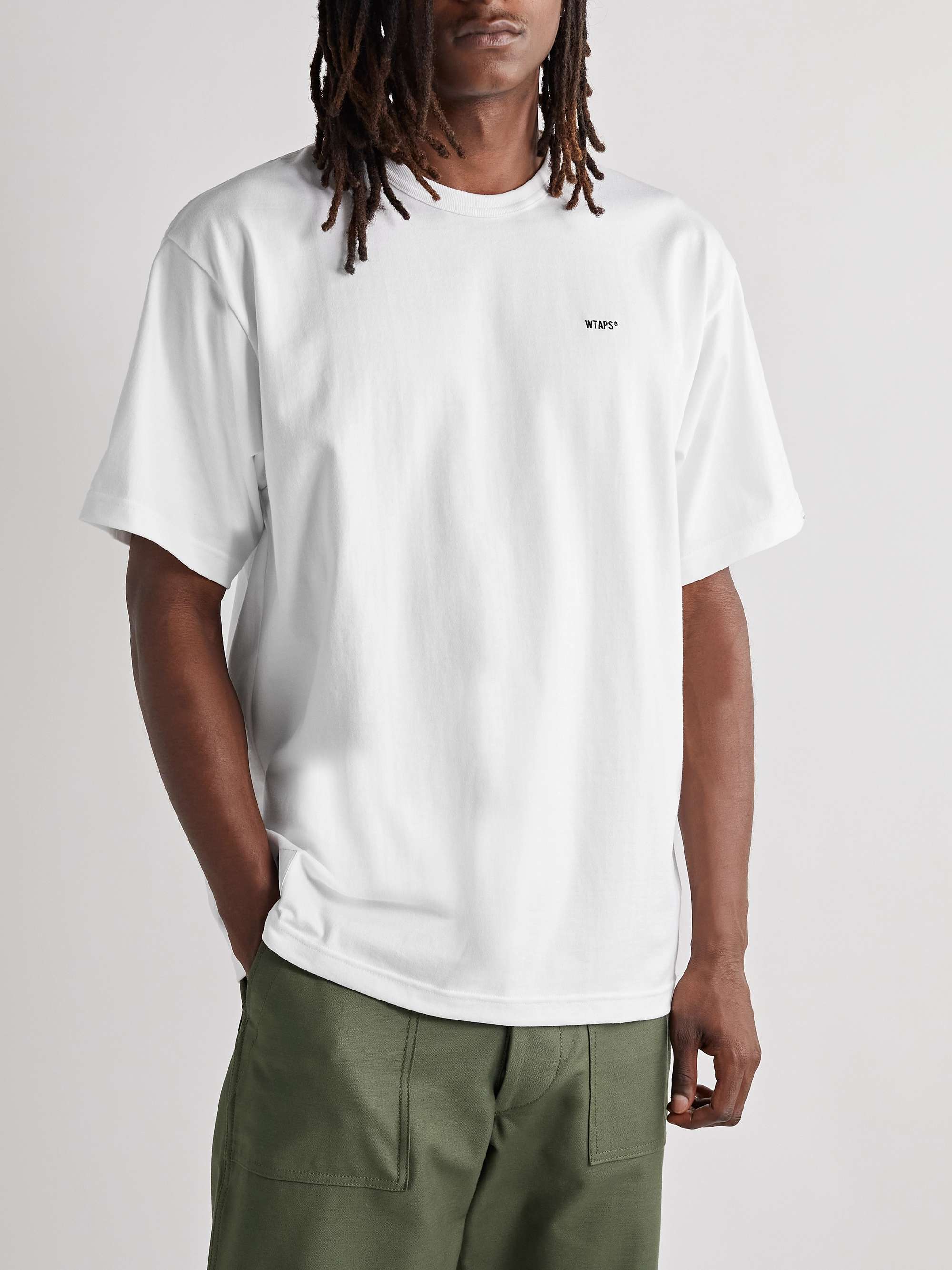 WTAPS Stencil Logo-Detailed Cotton-Blend Jersey T-Shirt
