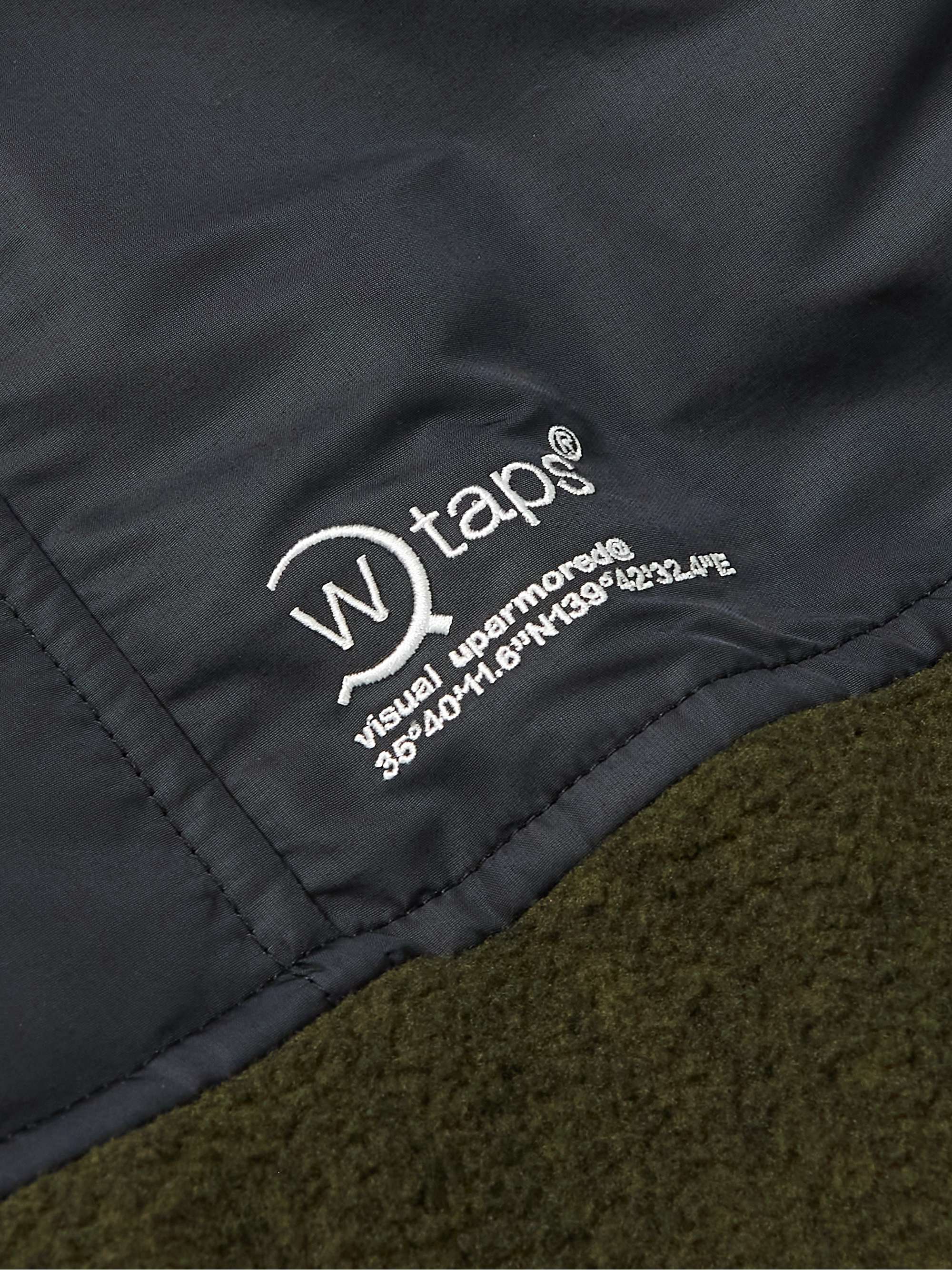 WTAPS Eaves Logo-Embroidered Fleece and Shell Hooded Half-Zip Jacket