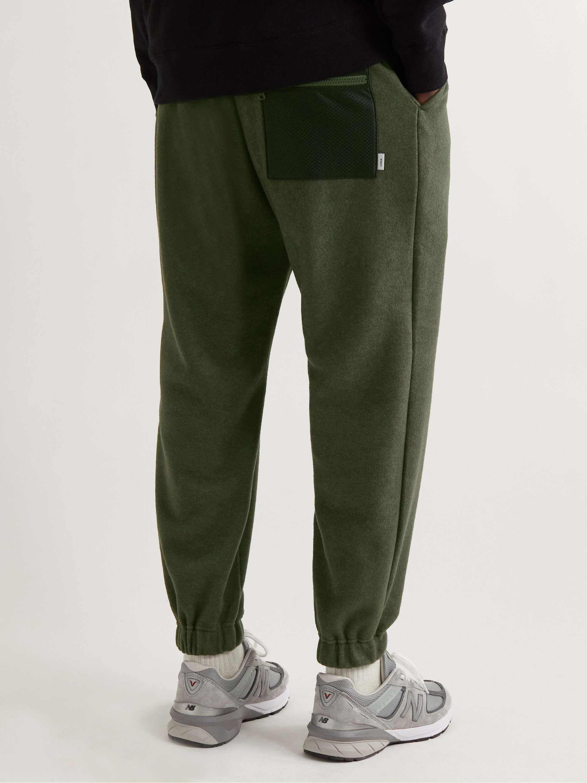 WTAPS Tapered Shell and Mesh-Trimmed Fleece Sweatpants