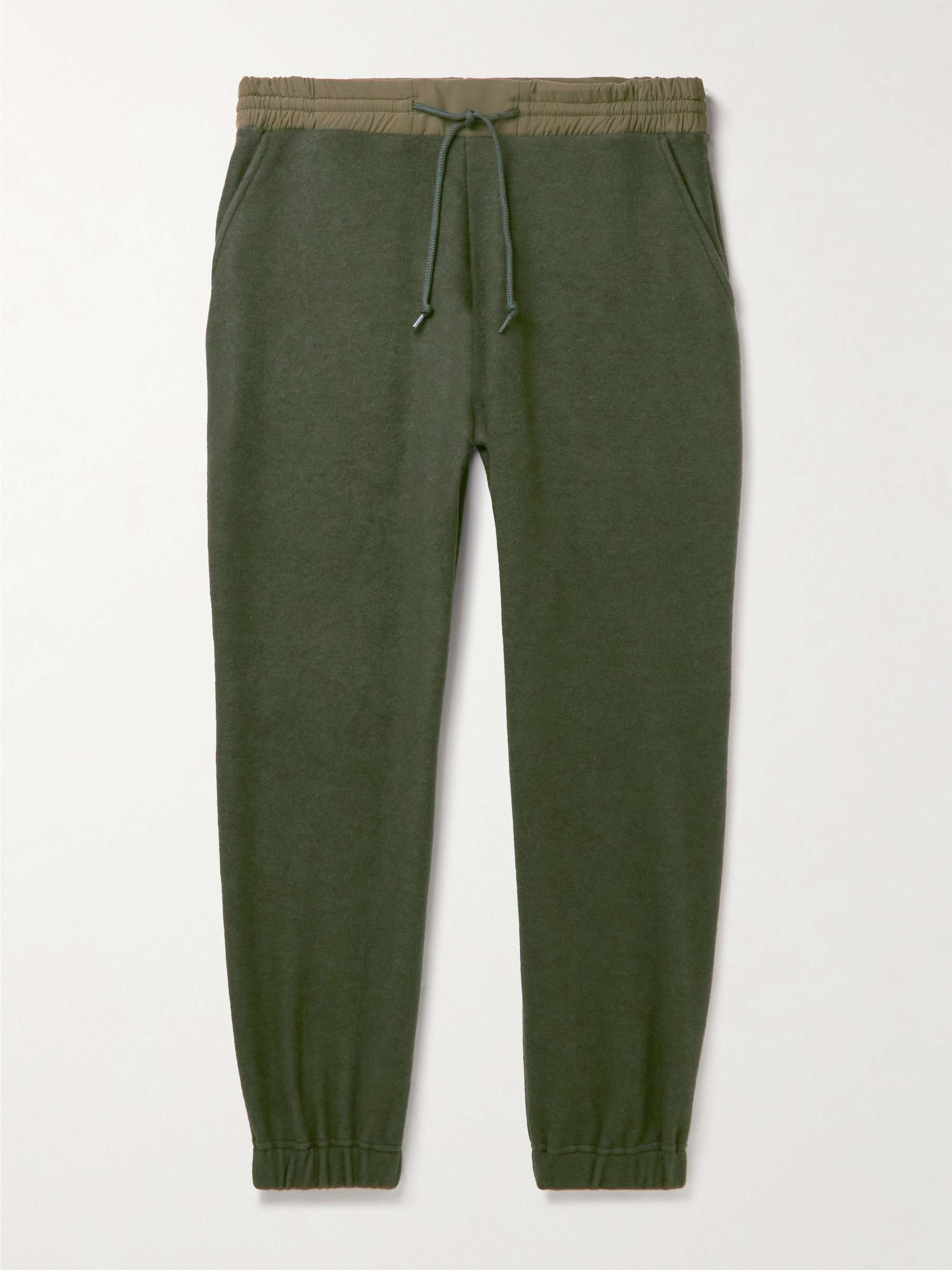WTAPS Tapered Shell and Mesh-Trimmed Fleece Sweatpants