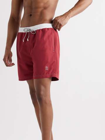 Birdwell Appliquéd Colour-Block Nylon-Blend shorts Swim trunk Greg Lauren 