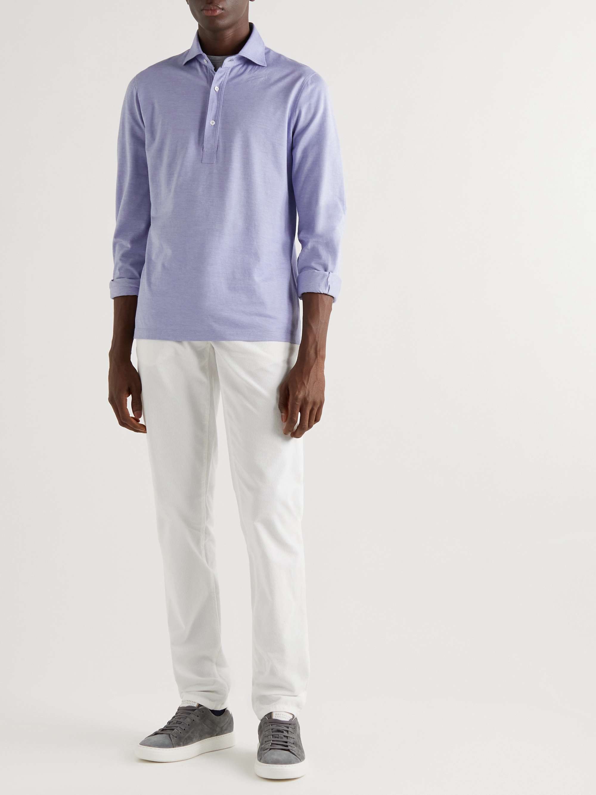 BRUNELLO CUCINELLI Slim-Fit Cashmere-Jersey Polo Shirt