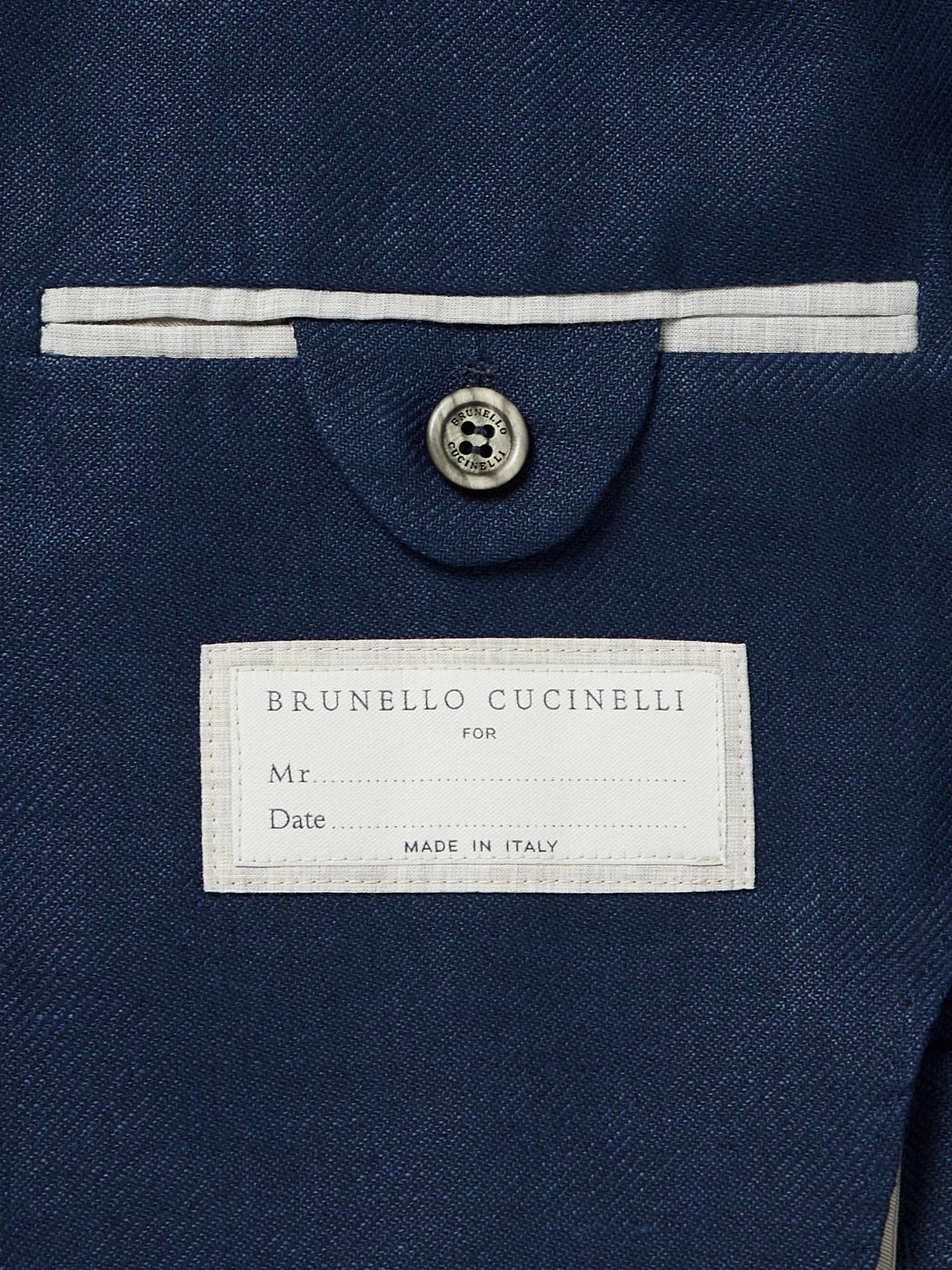 BRUNELLO CUCINELLI Linen, Wool and Silk-Blend Suit Jacket