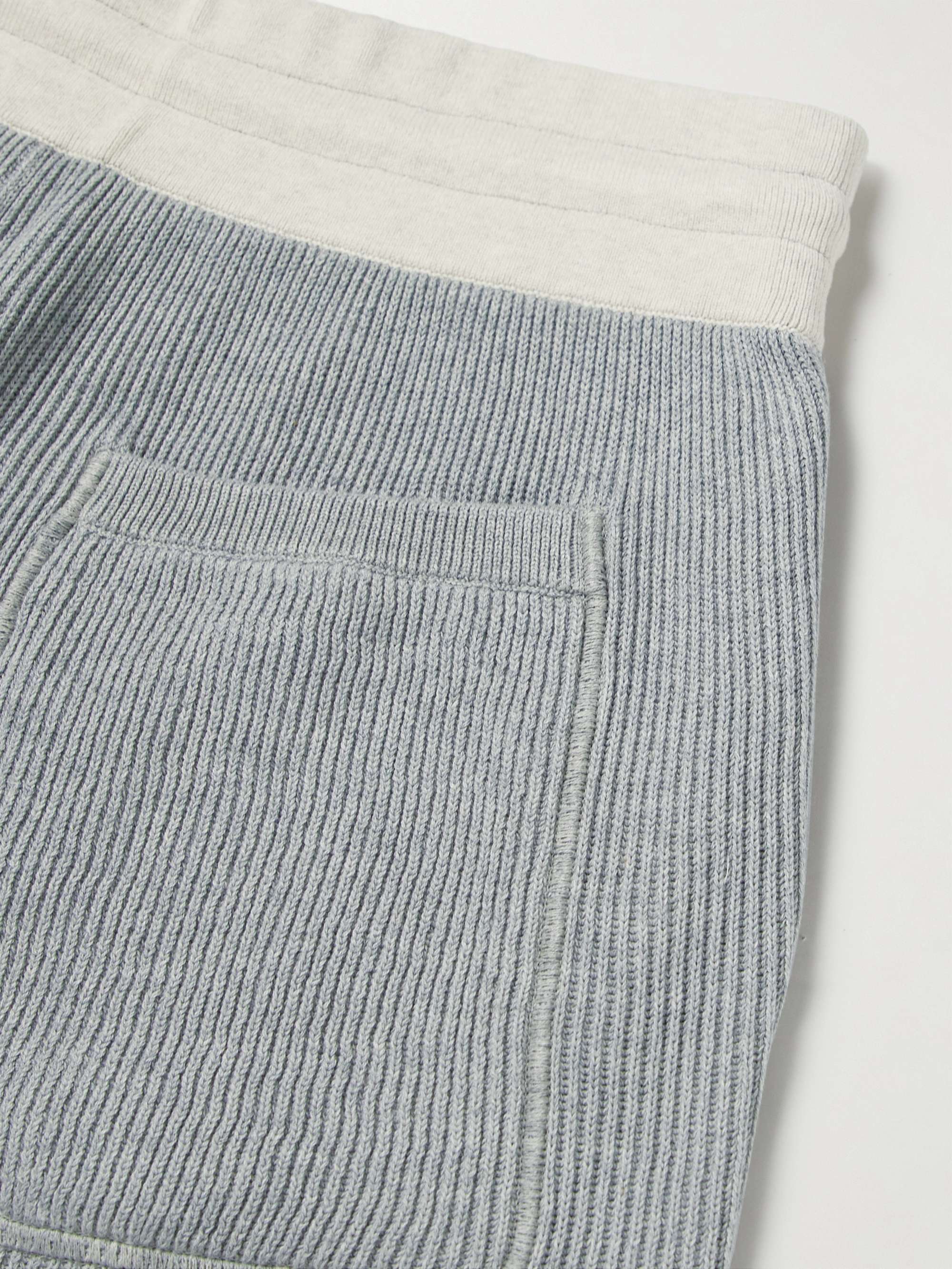 BRUNELLO CUCINELLI Straight-Leg Ribbed Cotton-Jersey Drawstring Shorts
