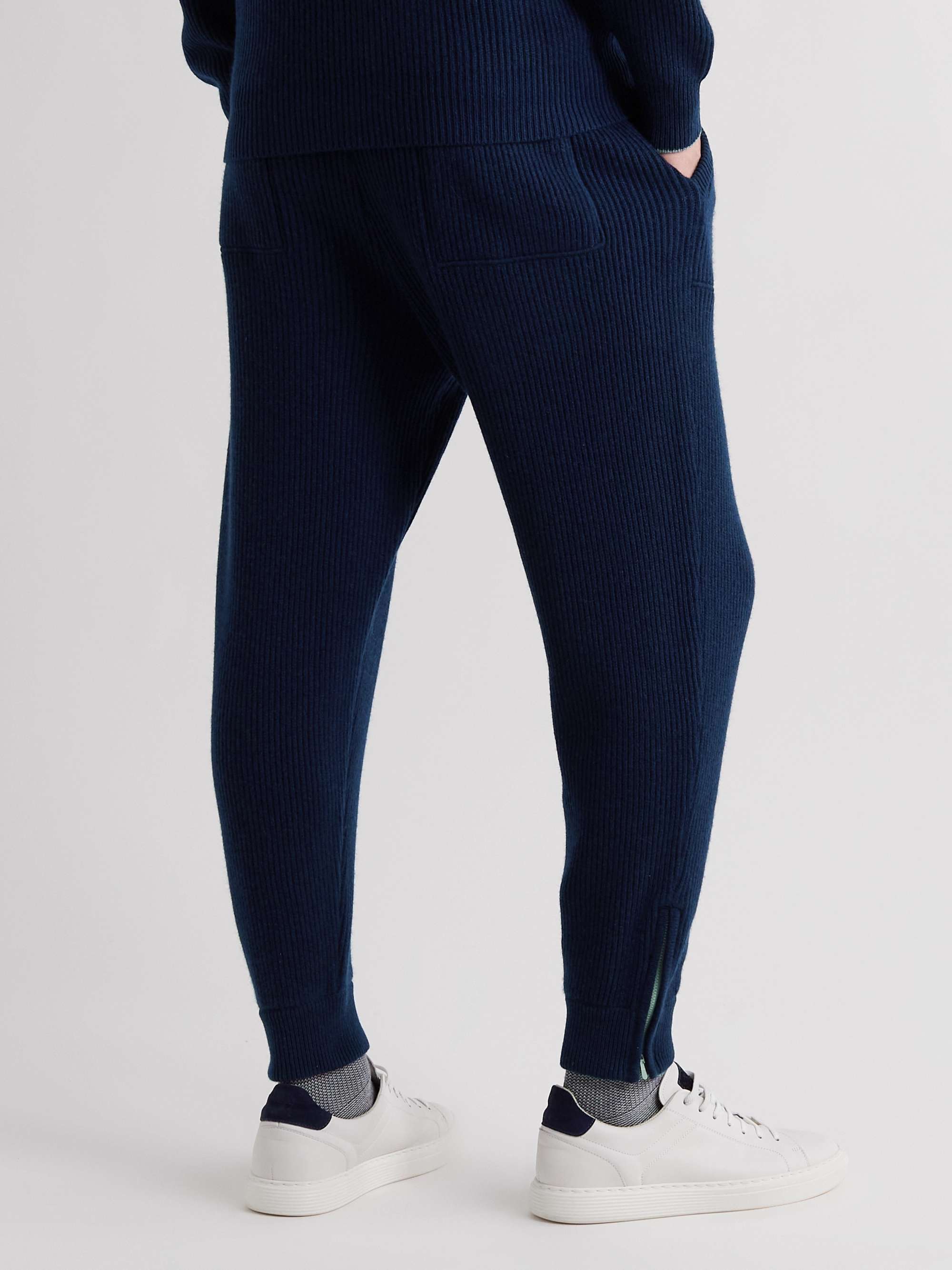 Tapered Ribbed Cashmere Sweatpants