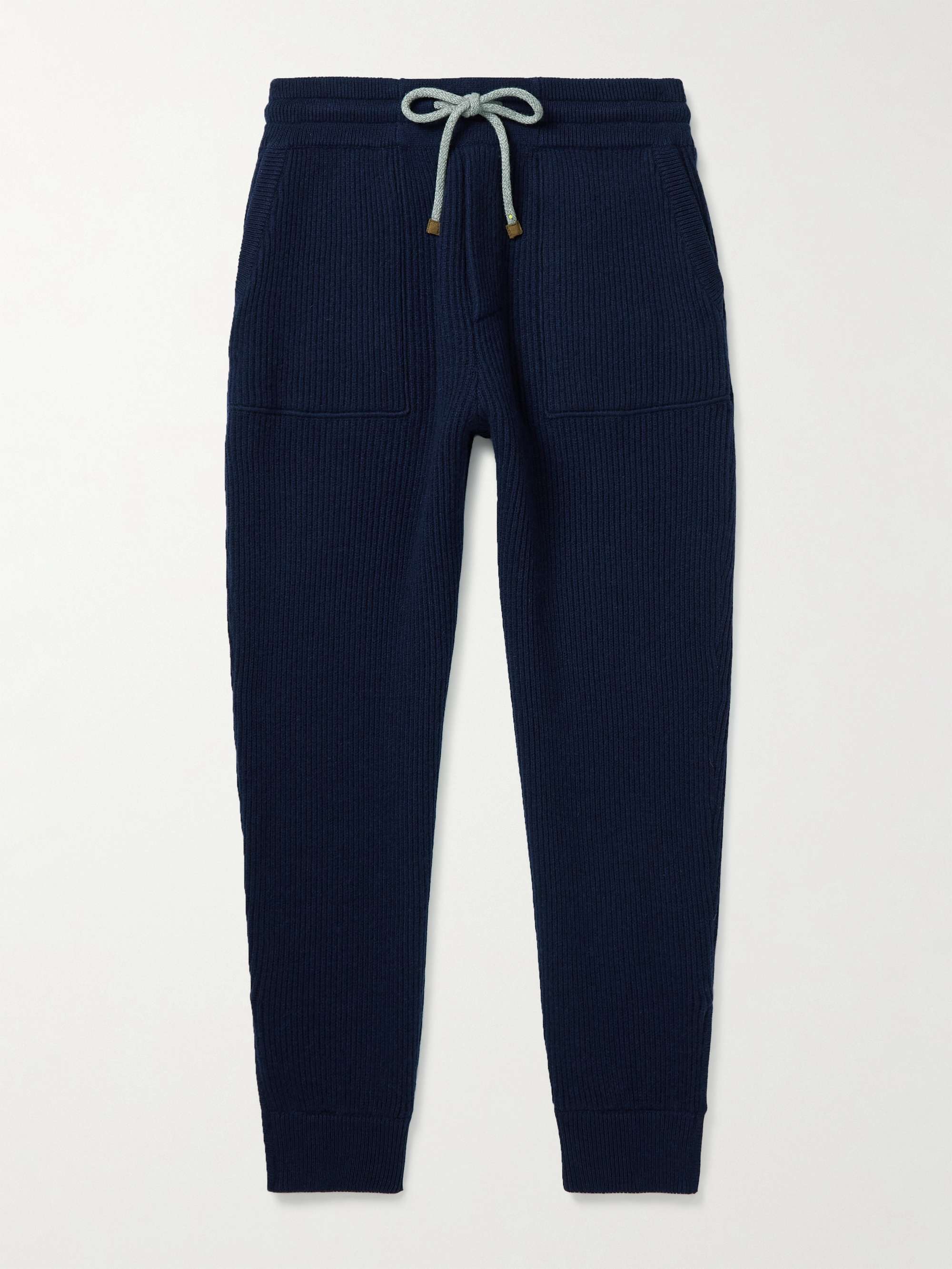 Tapered Ribbed Cashmere Sweatpants