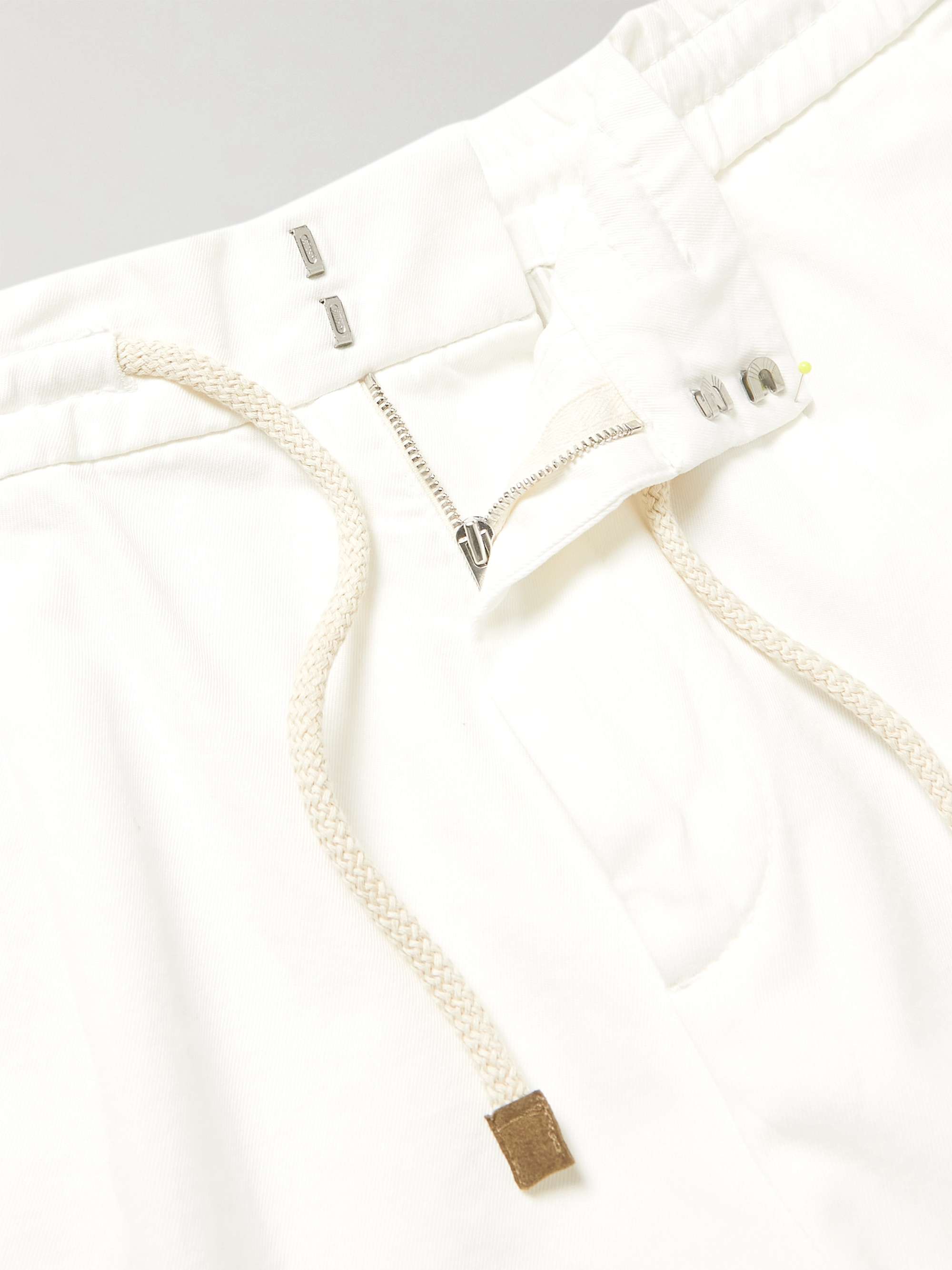 BRUNELLO CUCINELLI Pleated Cotton-Twill Drawstring Bermuda Shorts