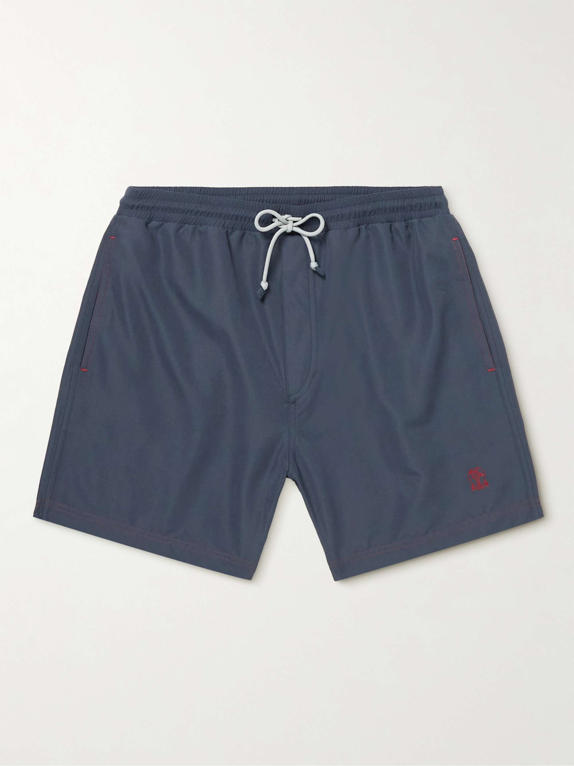 BRUNELLO CUCINELLI Logo-Embroidered Swim Shorts