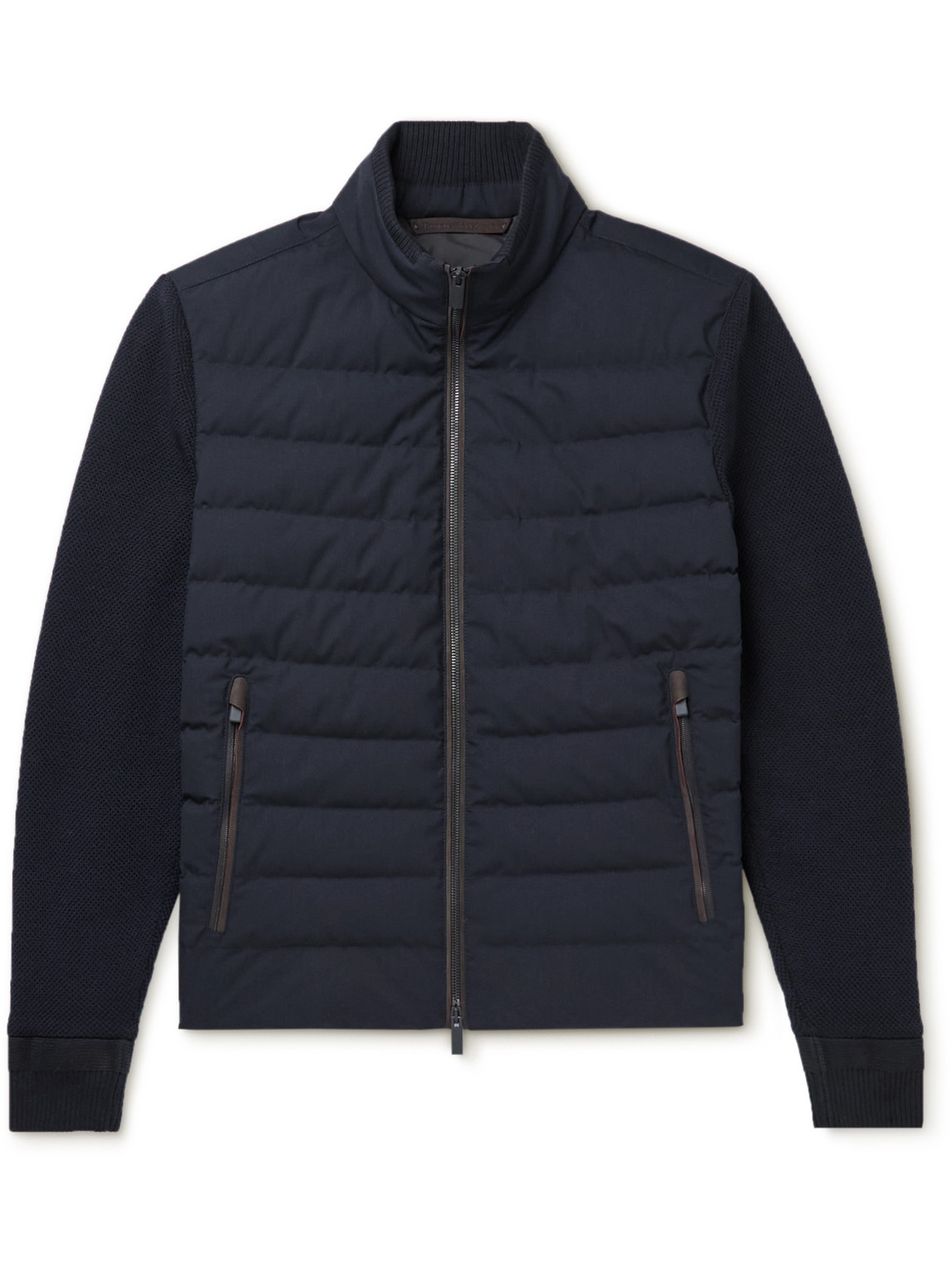 Trofeo Elements Quilted Merino Wool and Cotton-Blend Down Jacket