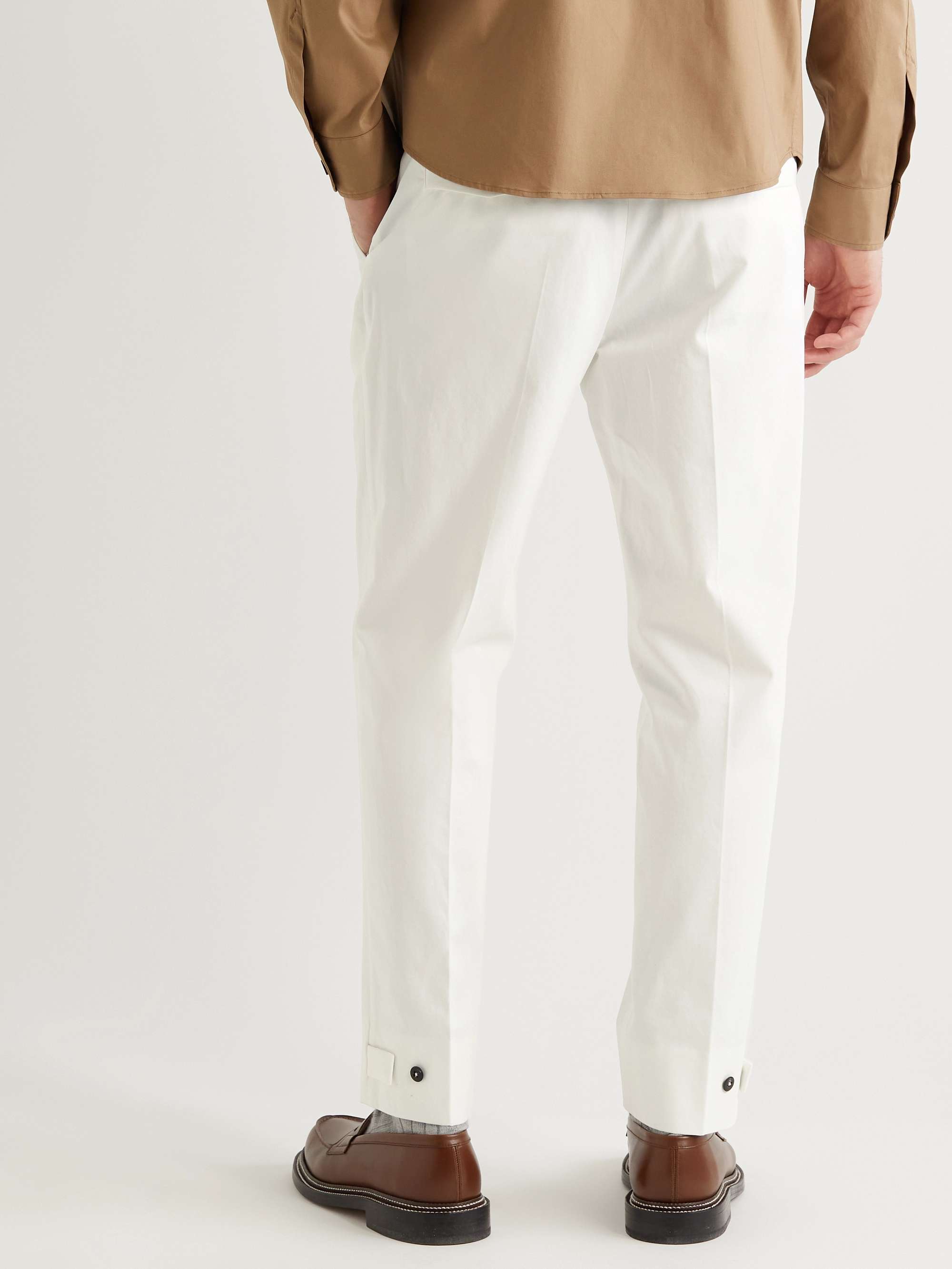 ZEGNA Straight-Leg Pleated Cotton-Twill Trousers