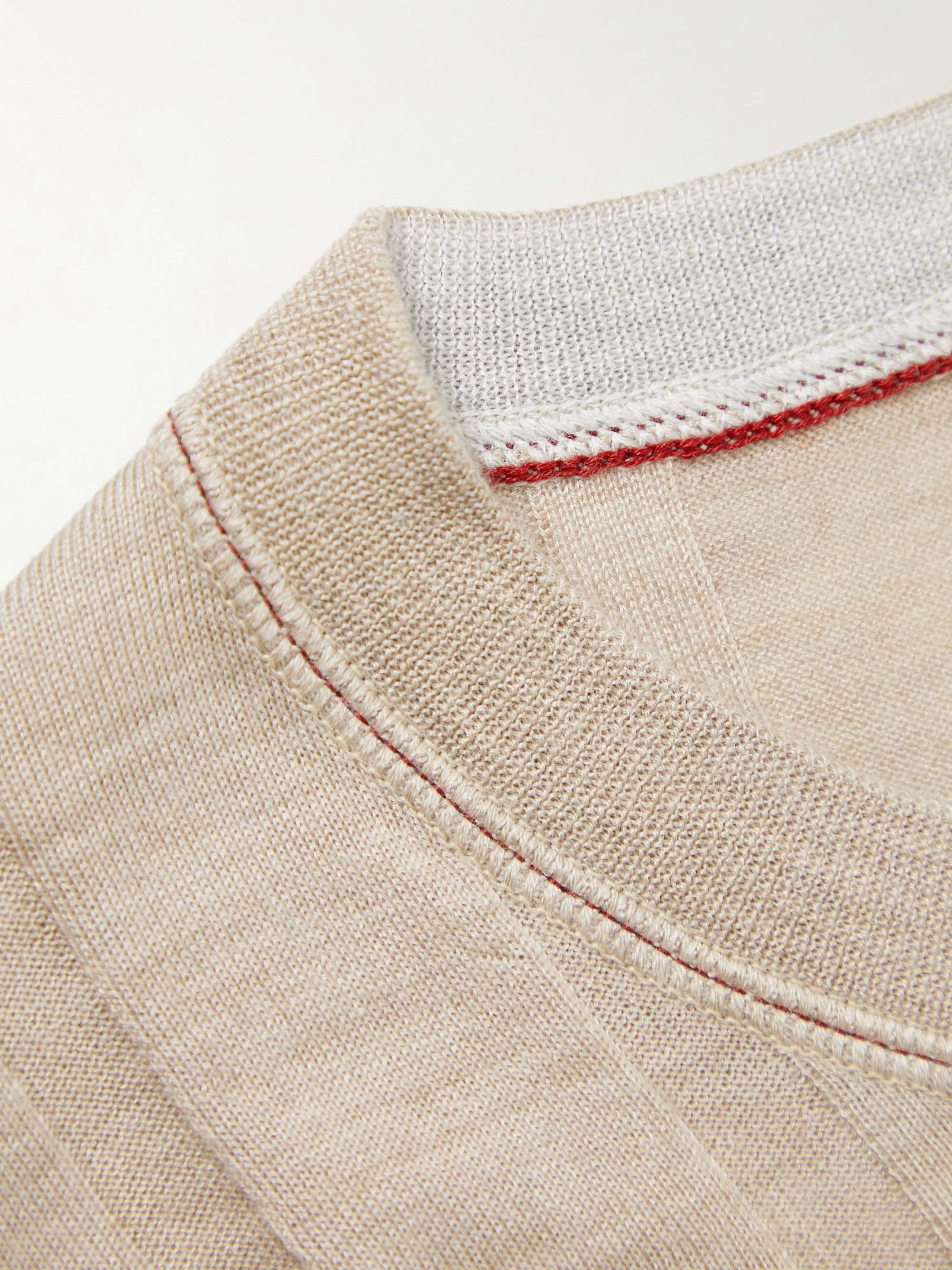 BRUNELLO CUCINELLI Ribbed Cashmere and Silk-Blend Sweater