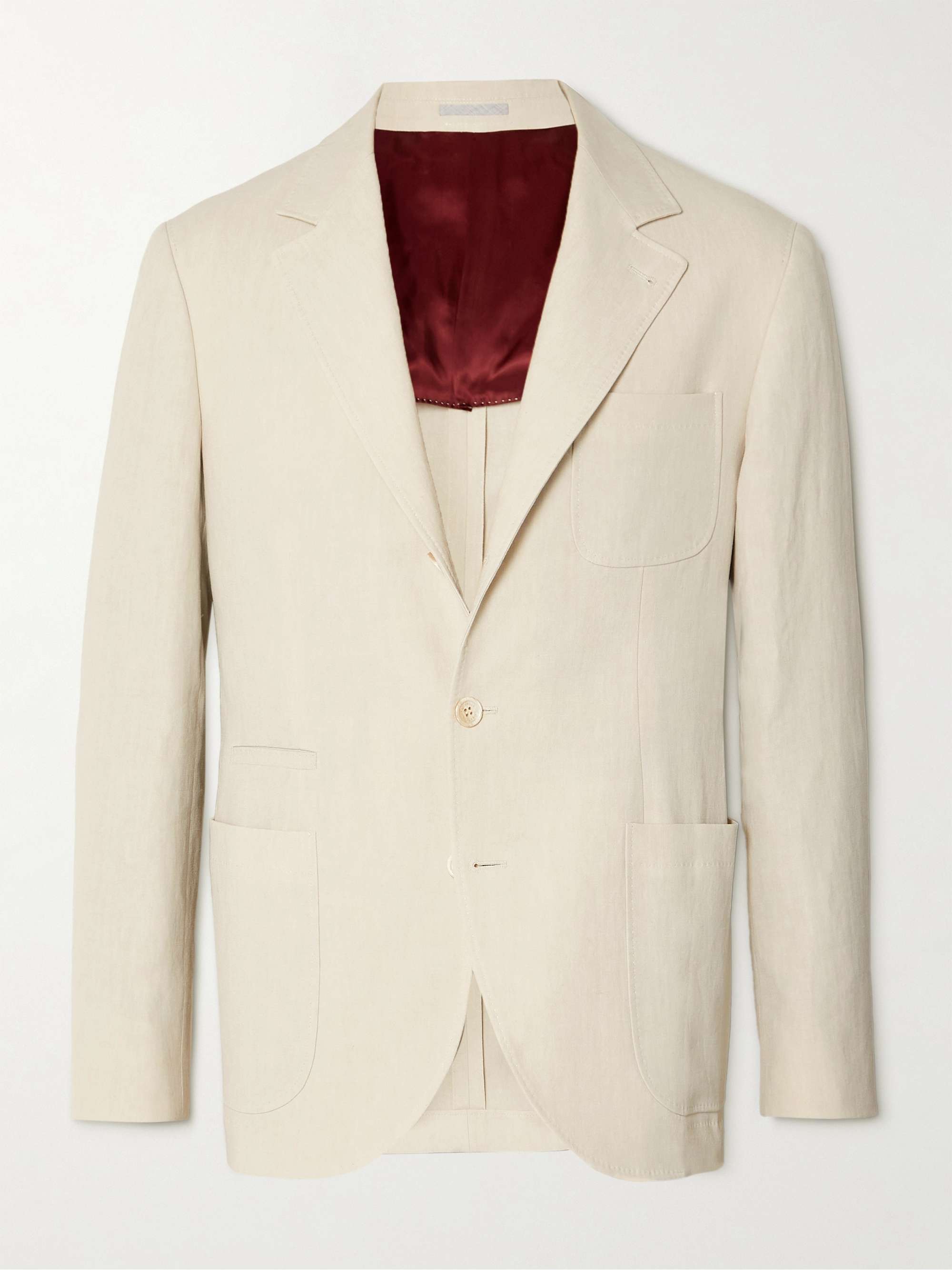 BRUNELLO CUCINELLI Unstructured Linen Suit Jacket