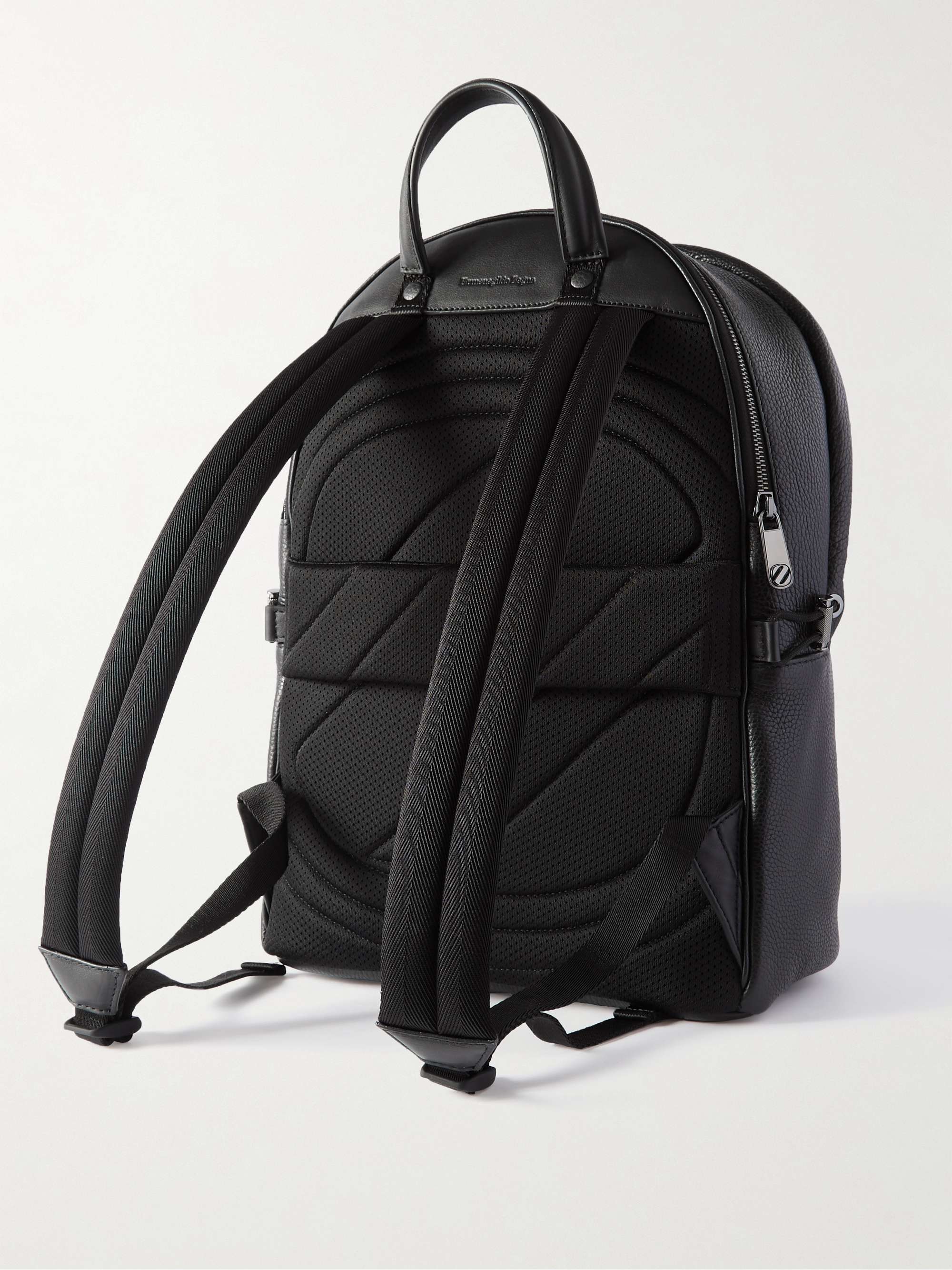 ZEGNA Hoodie Full-Grain Leather Backpack