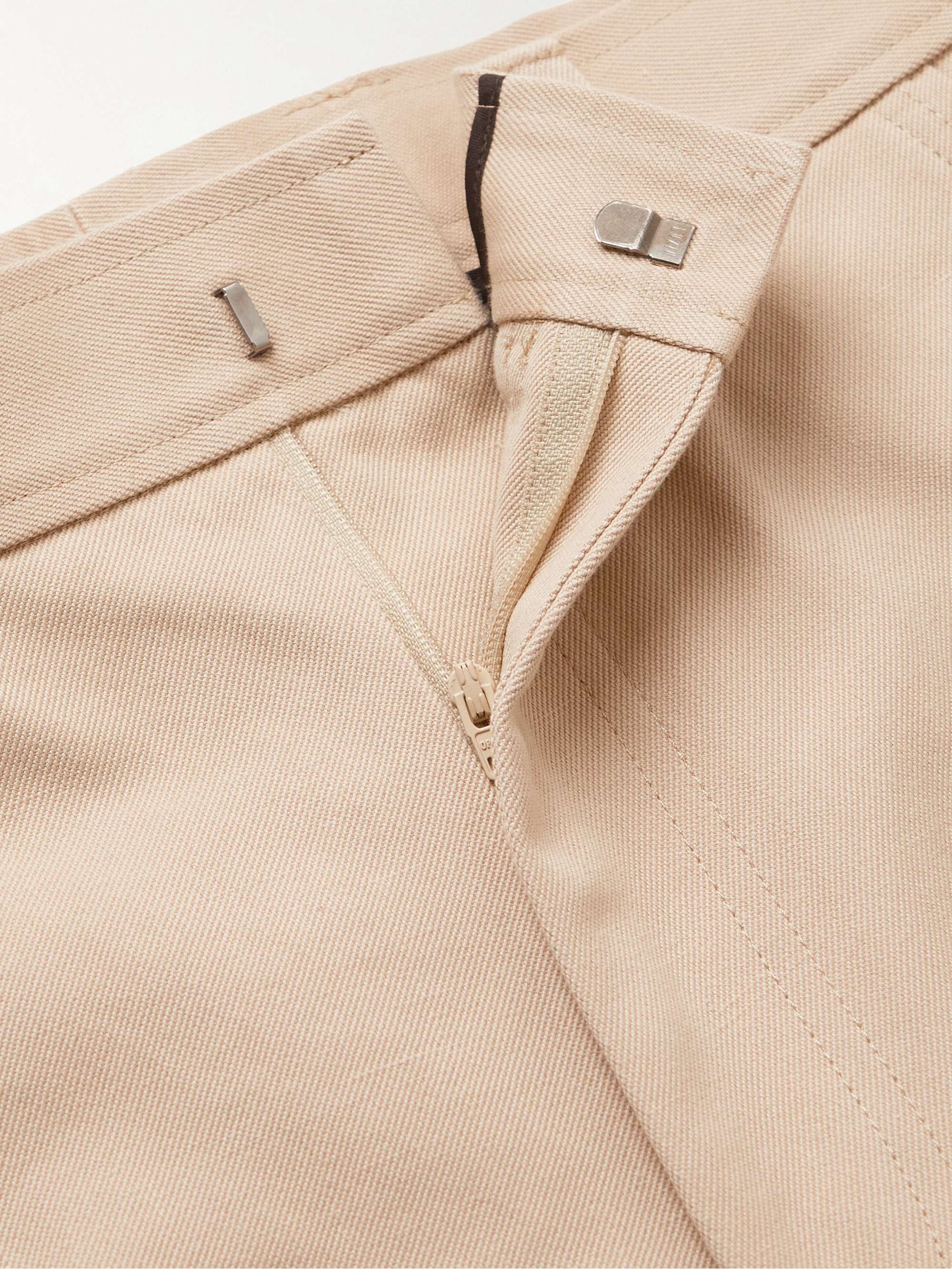 ZEGNA Straight-Leg Cotton, Silk and Linen-Blend Twill Trousers