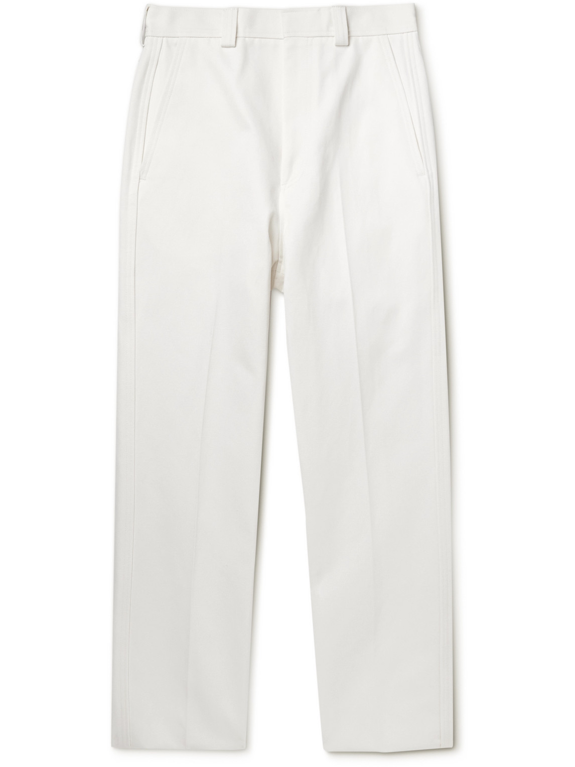 Straight-Leg Cotton, Silk and Linen-Blend Twill Trousers