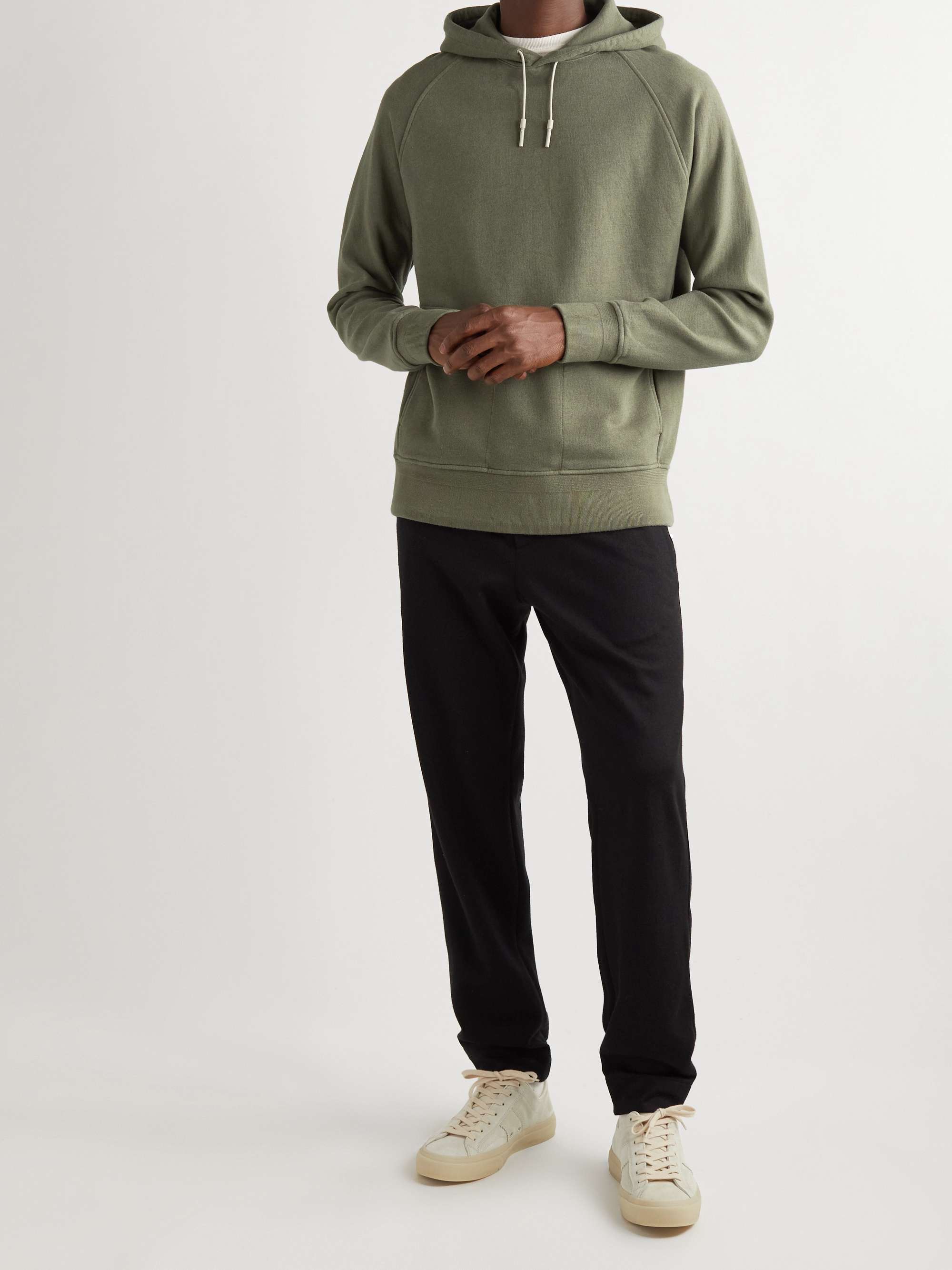 ZEGNA Garment-Dyed Cotton and Cashmere-Blend Jersey Hoodie