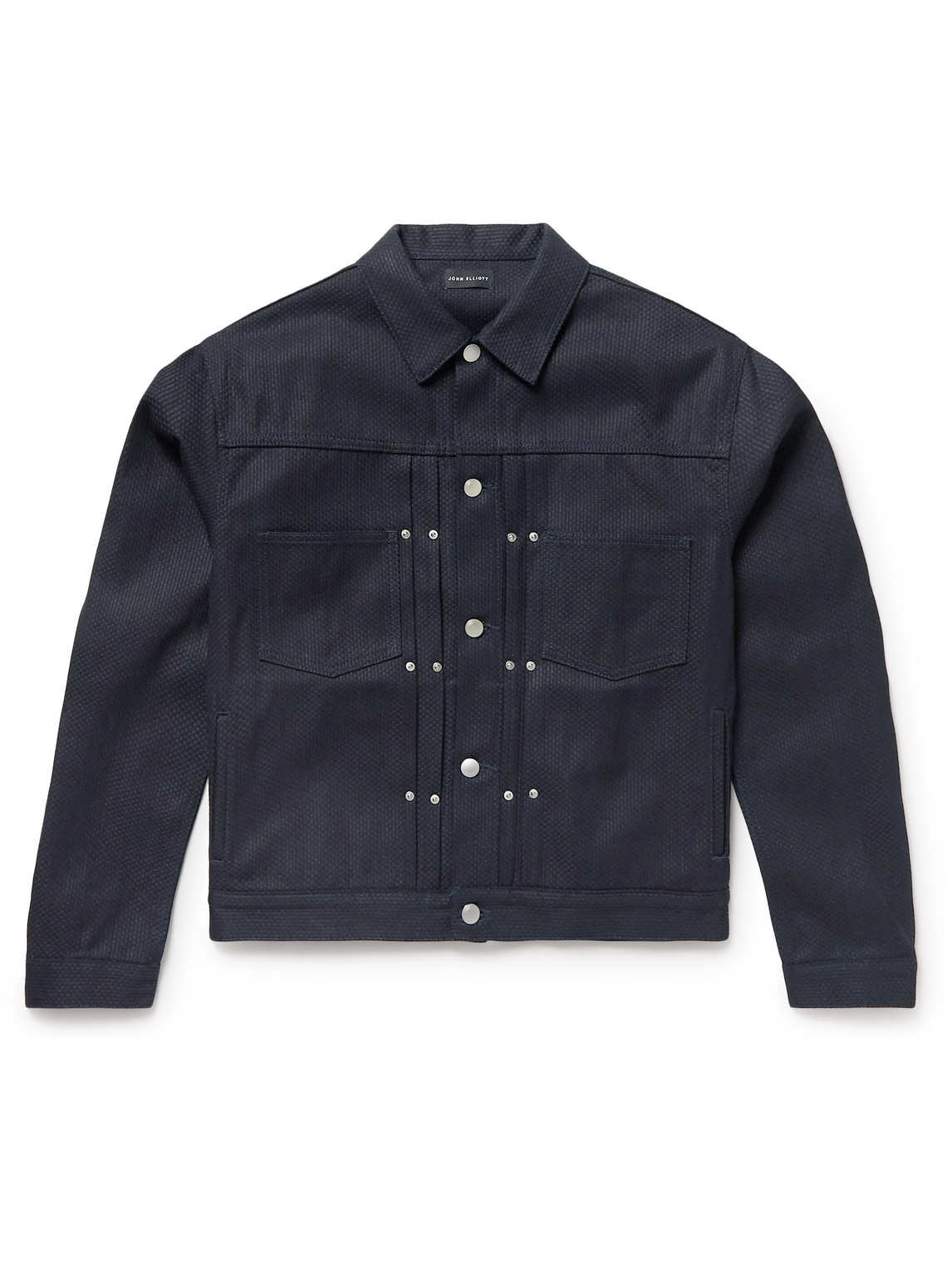 John Elliott Thumper Type 2 Pleated Textured-denim Jacket In Black ...