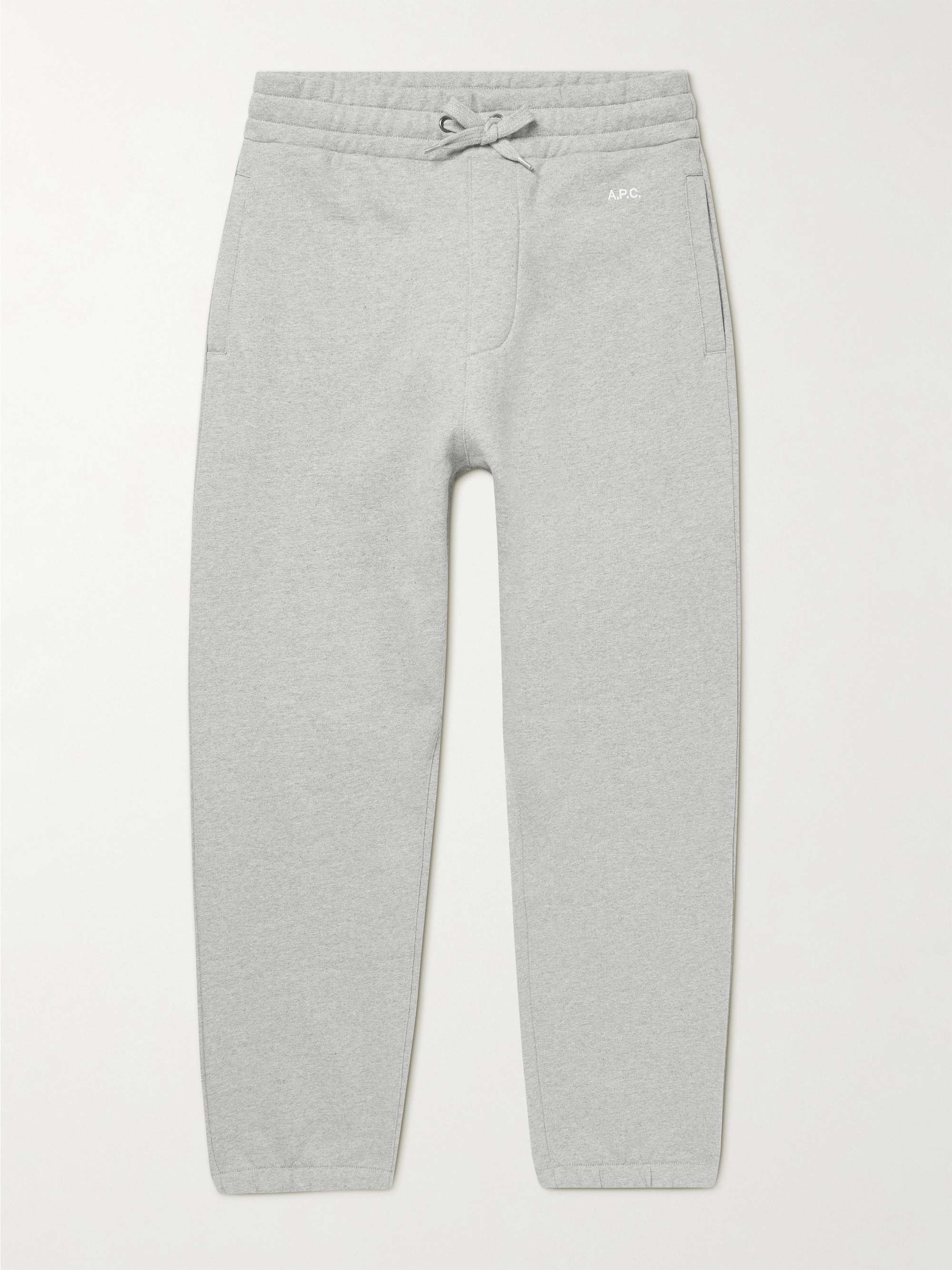A.P.C. Malo Tapered Logo-Embroidered Cotton-Jersey Sweatpants